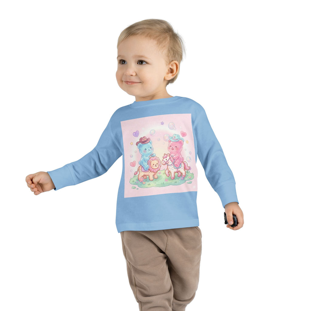 Oozy Bear Gummies Riding Frosted Animal Cookies- Graphic Long Sleeve Shirt