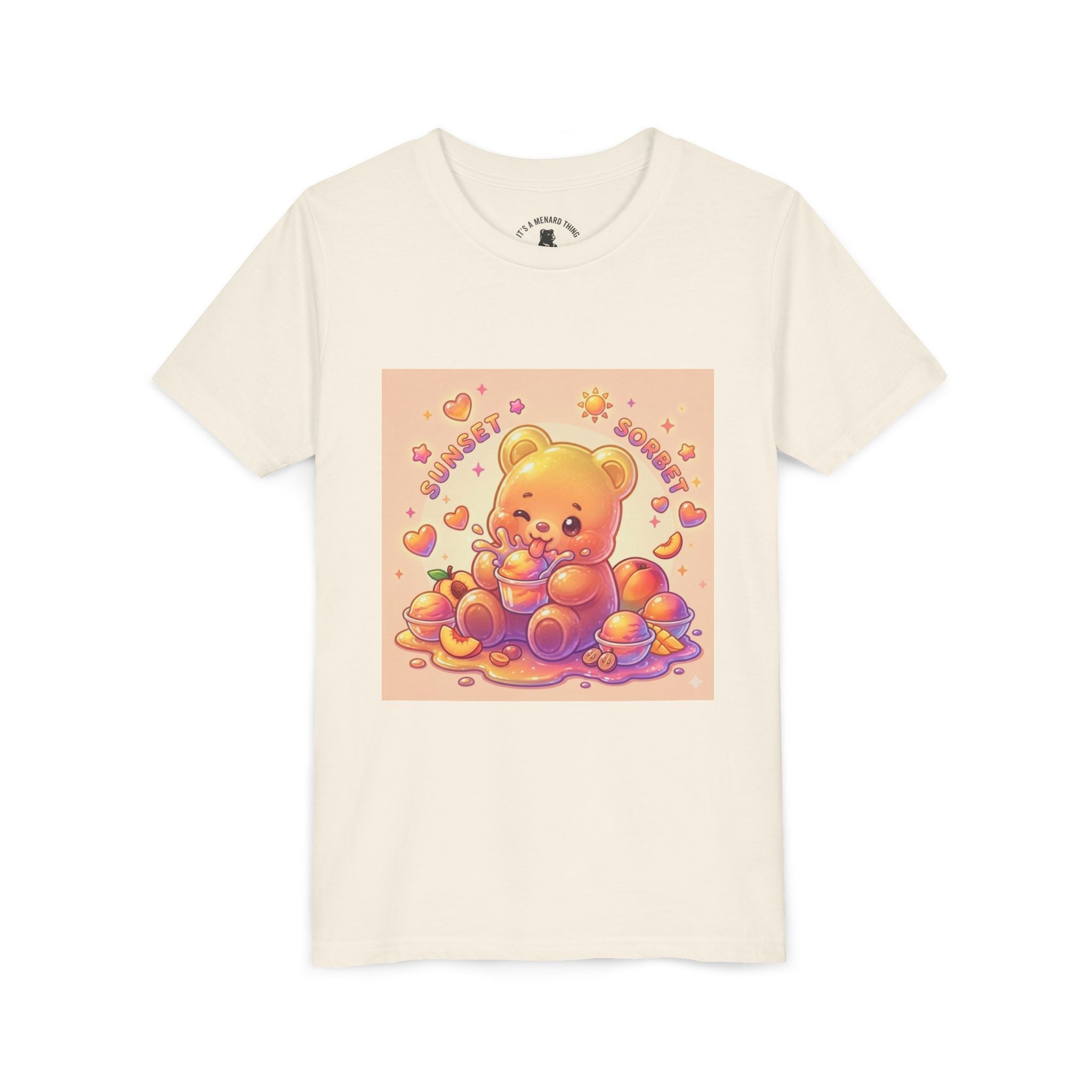 Sunny Peach Sorbet Gooey Gummy Bear Kids Graphic Shirt