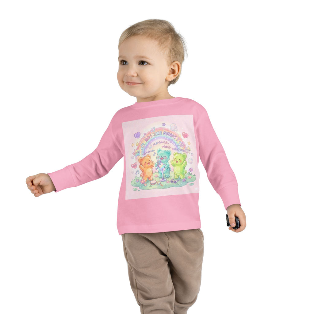 Karaoke Day, Oozy Bear Gummy Group Hang Out- Graphic Long Sleeve Shirt