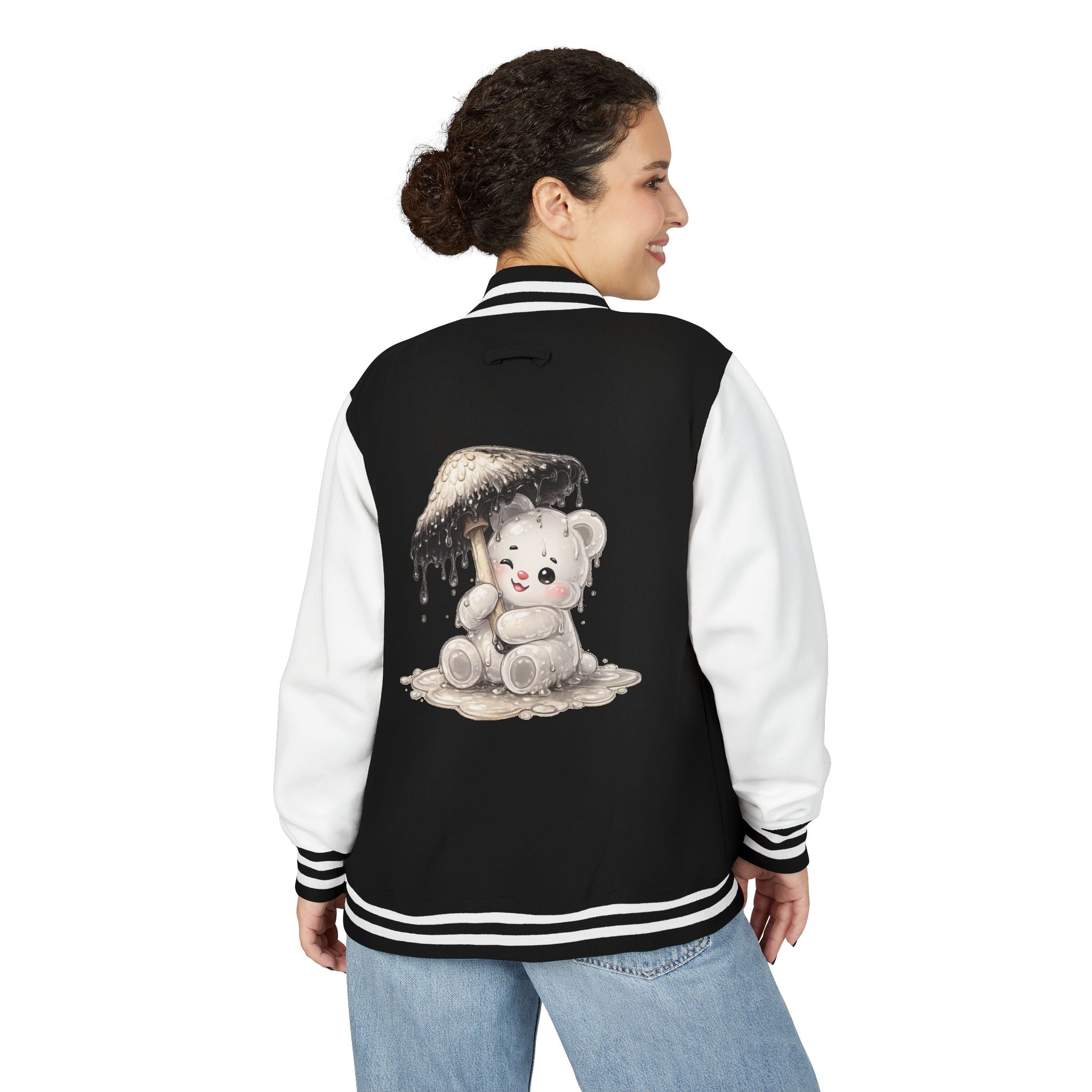Pretty Ink Cap Mushroom, White Gooey Gummy Bear – Vintage Varsity Jacket