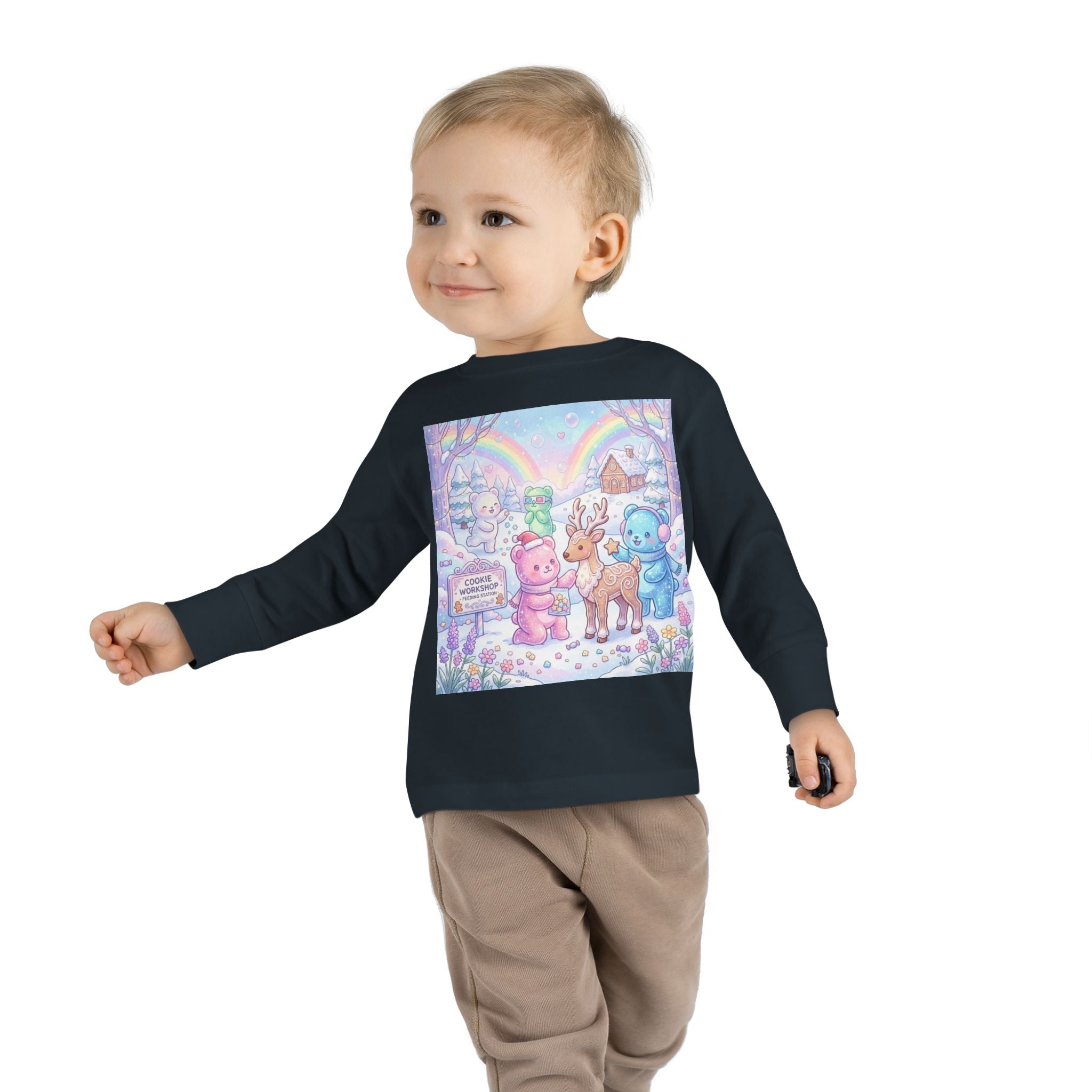 Feeding the Reindeer, Oozy Bear Friends Special Holiday- Graphic Long Sleeve Shirt