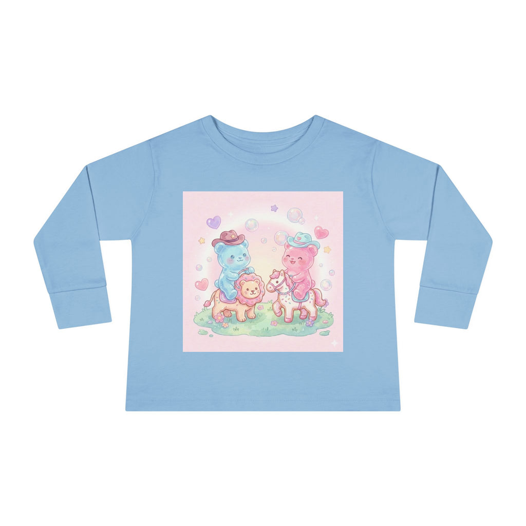 Oozy Bear Gummies Riding Frosted Animal Cookies- Graphic Long Sleeve Shirt
