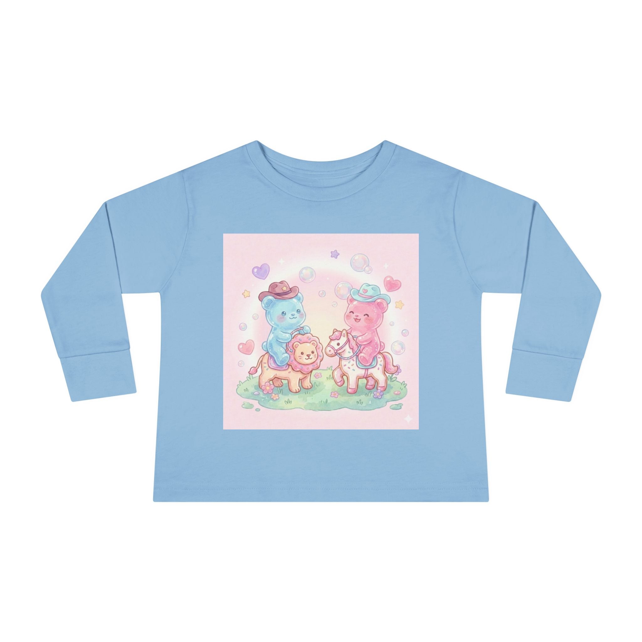 Oozy Bear Gummies Riding Frosted Animal Cookies- Graphic Long Sleeve Shirt