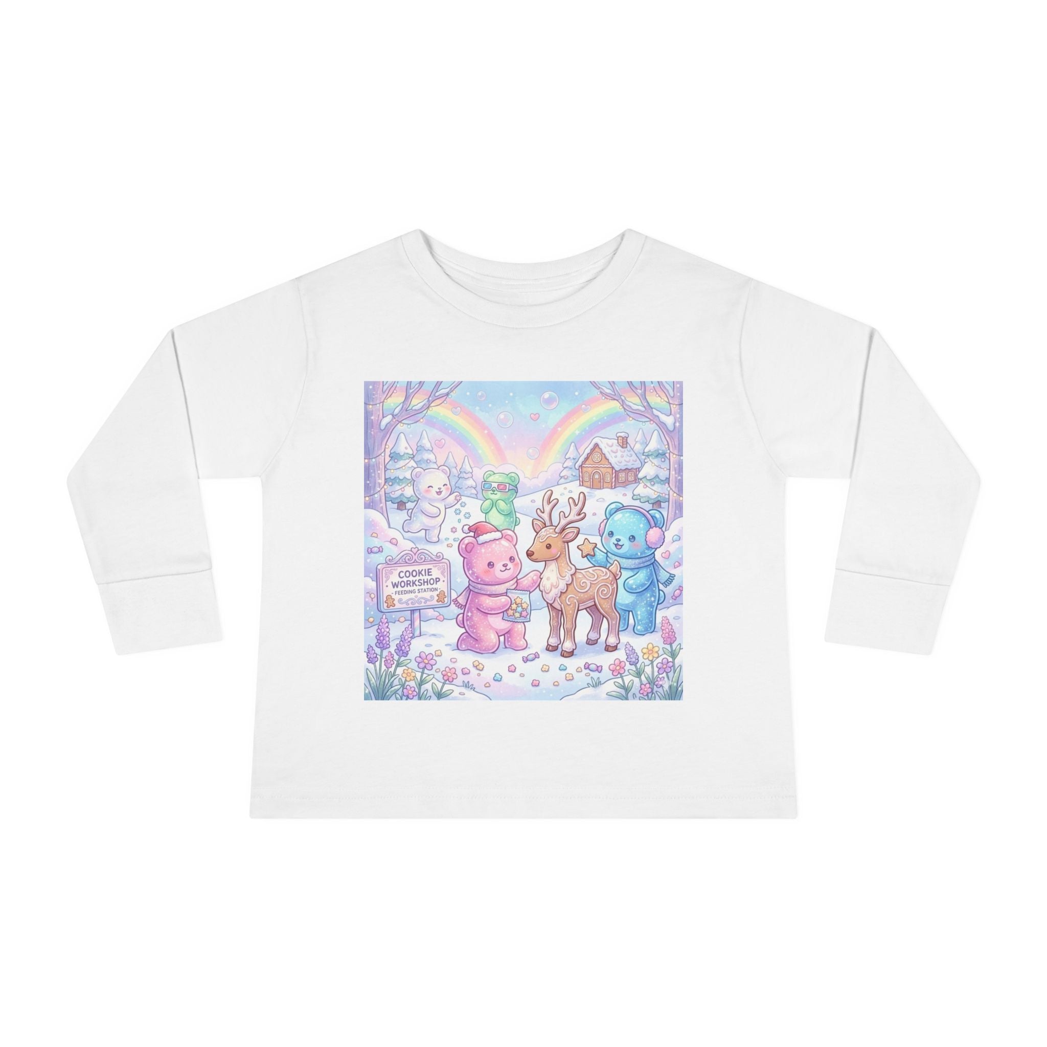 Feeding the Reindeer, Oozy Bear Friends Special Holiday- Graphic Long Sleeve Shirt