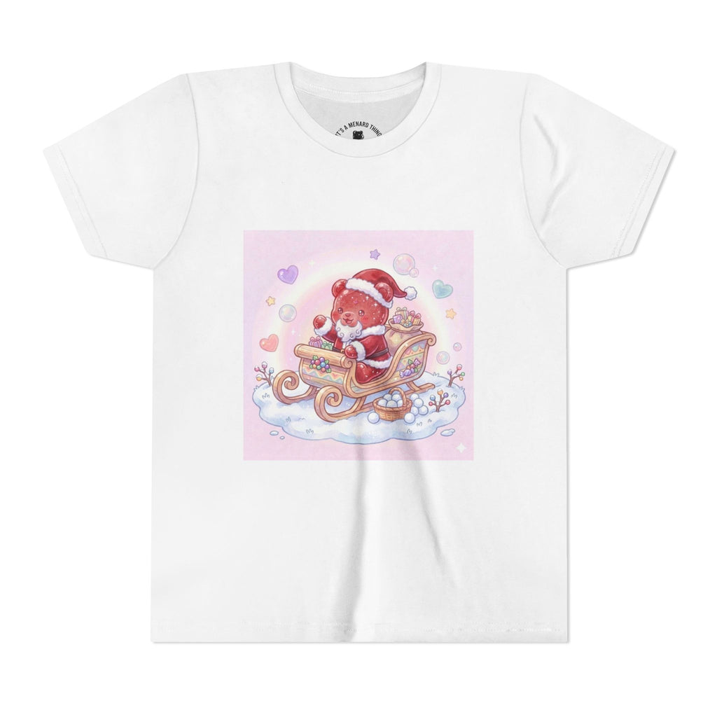 Cute Gooey Gummy Red Santa in Sleigh Holiday Shirt