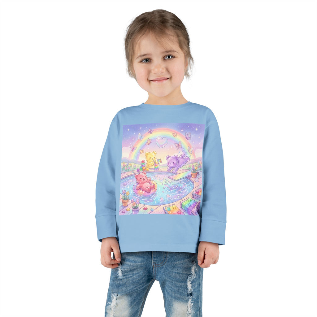 Pool Party, Swim Time Oozy Bear Summer Friends Group- Graphic Long Sleeve Shirt