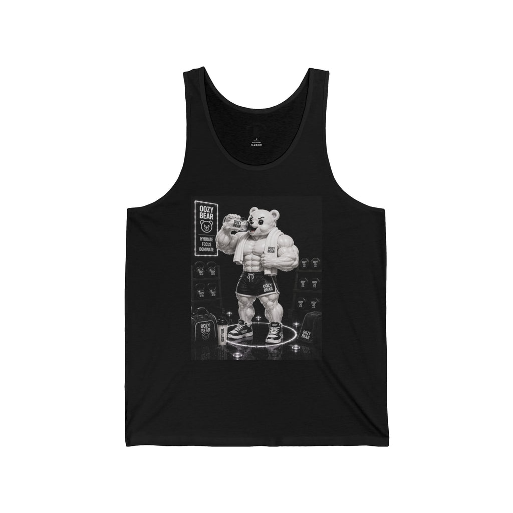 Rehydration Time, White Oozy Buff Bear Gummy Gym Addition- Adult Graphic Tank Top