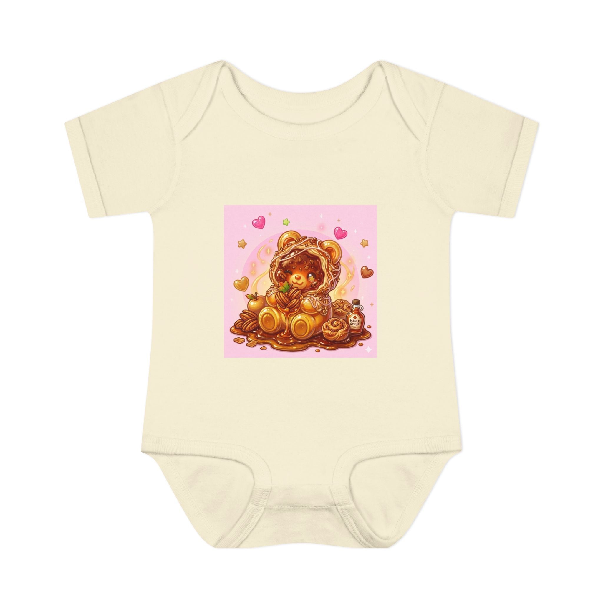 Maple Pecan Danish Gooey Gummy Bear in Puff PJs Baby Onesie