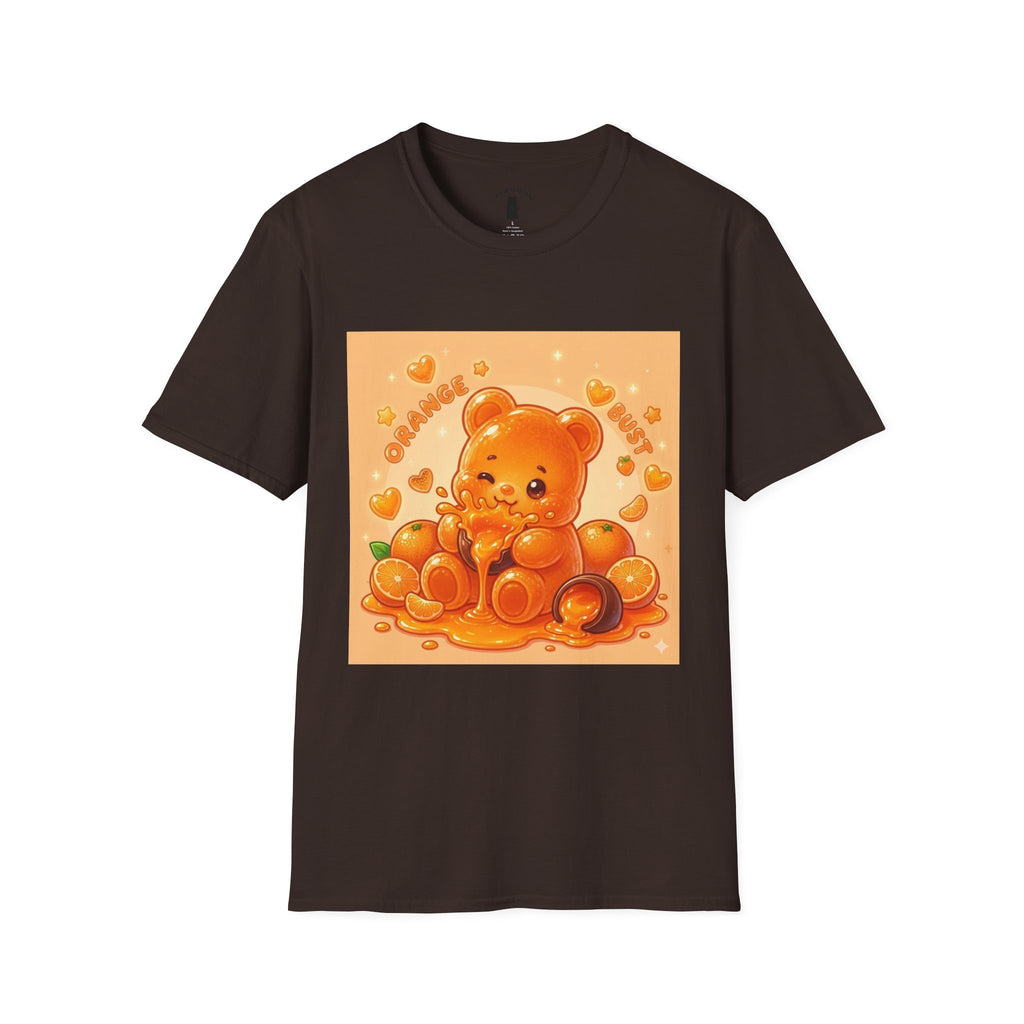 Orange Burst Gooey Gummy Bear T-Shirt —  Kawaii Graphic T-Shirt