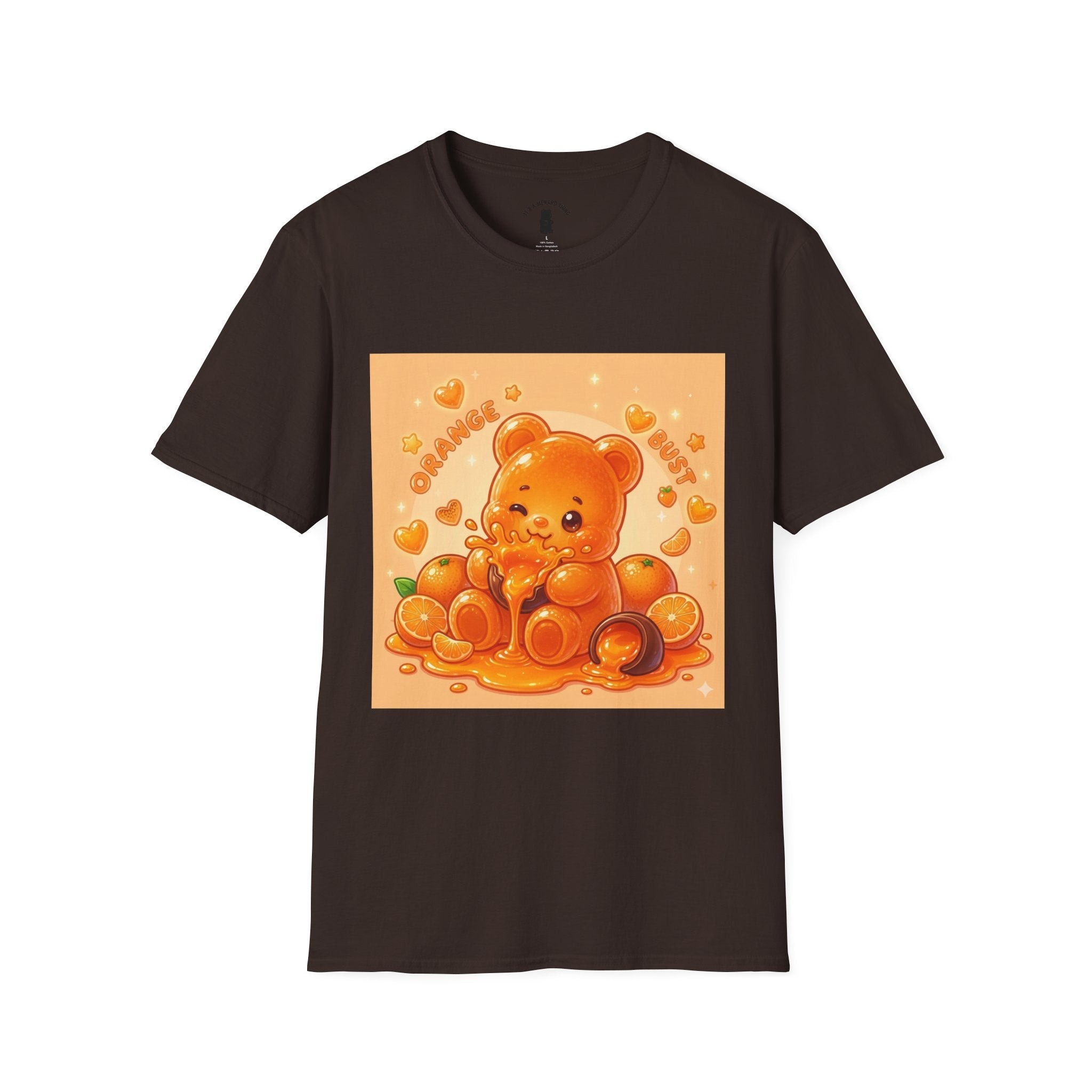 Orange Burst Gooey Gummy Bear T-Shirt —  Kawaii Graphic T-Shirt