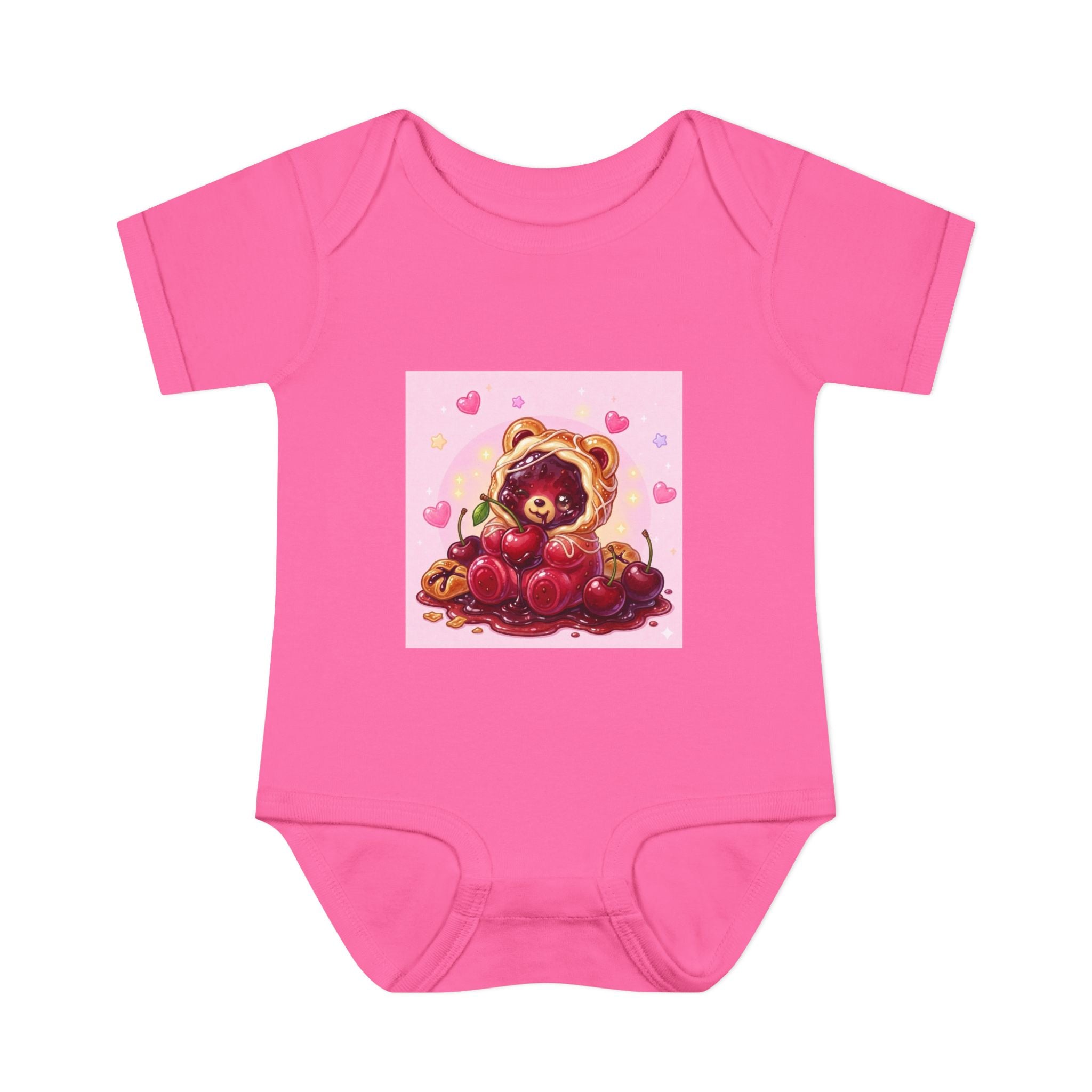 Cherry Danish Gooey Gummy Bear in Puff PJs (Infant Rib Onesie)