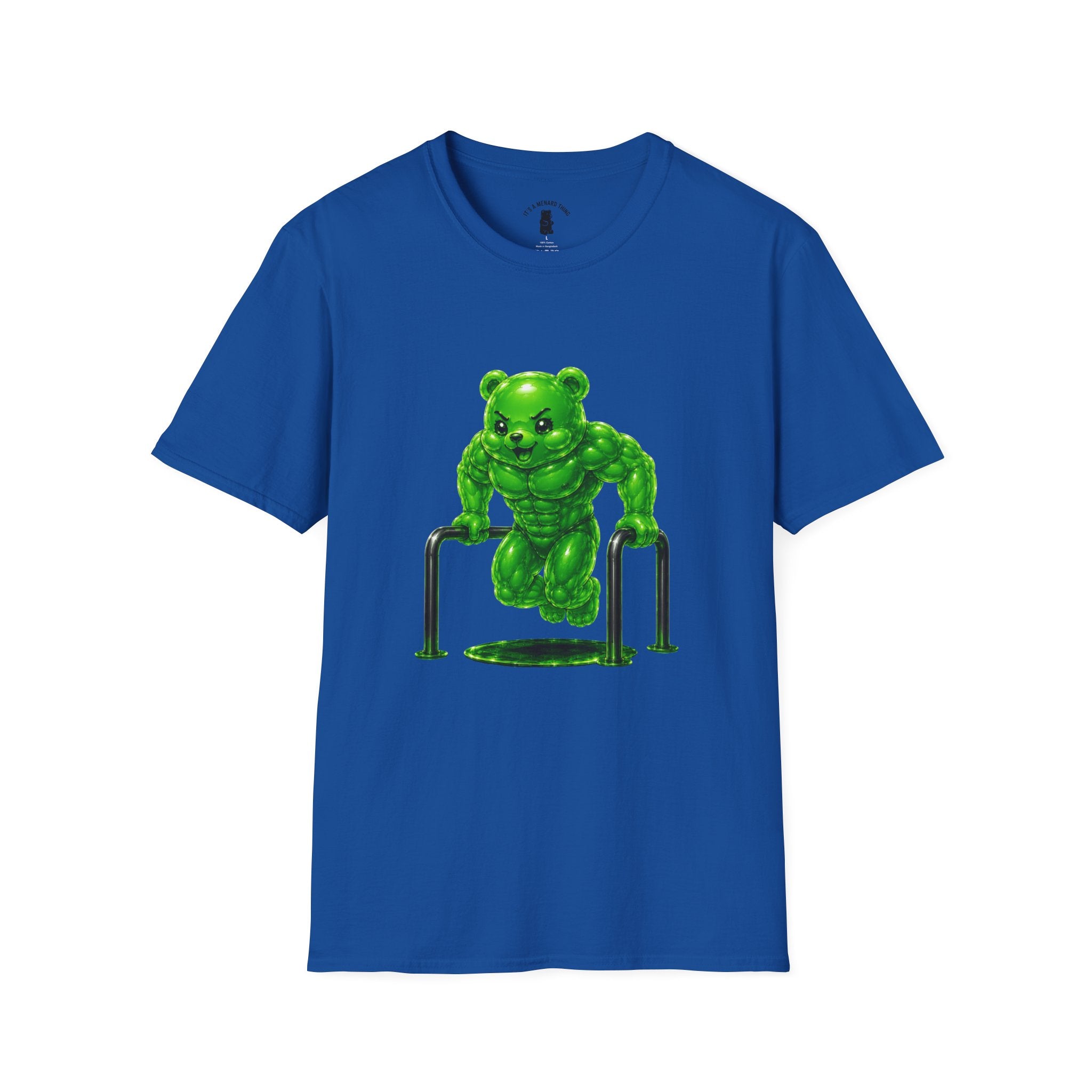 Bar Lifting Workout, Emerald green Oozy Buff Bear Gym Special- Adult Graphic Shirt (18+)
