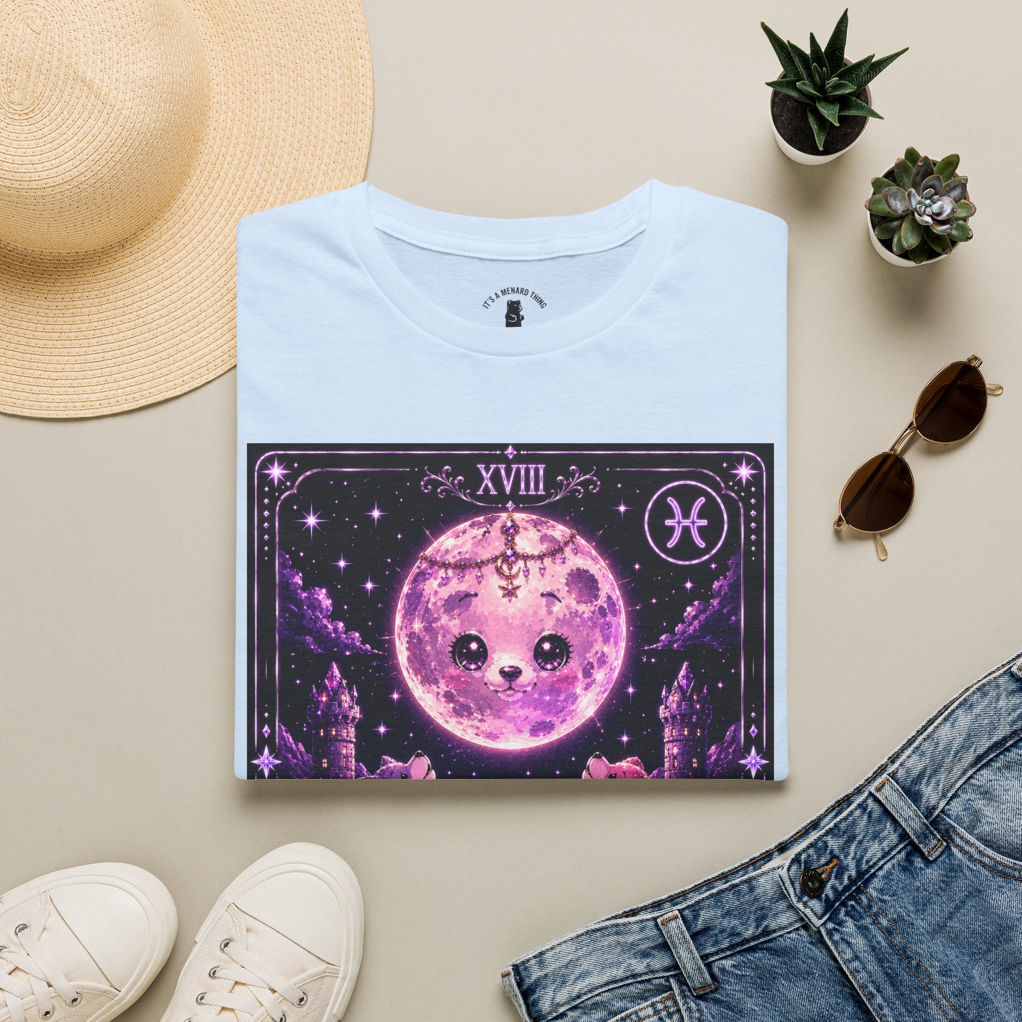 The Moon Tarot Astrological Style Oozy Bear Gummy Friend- Graphic Shirt