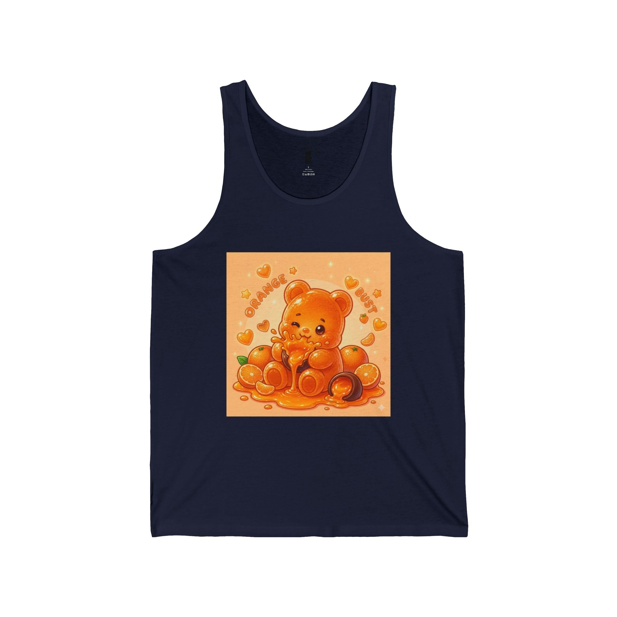 Orange Burst Surprise, Gooey Gummy bear Friend — Kawaii Graphic Tank top