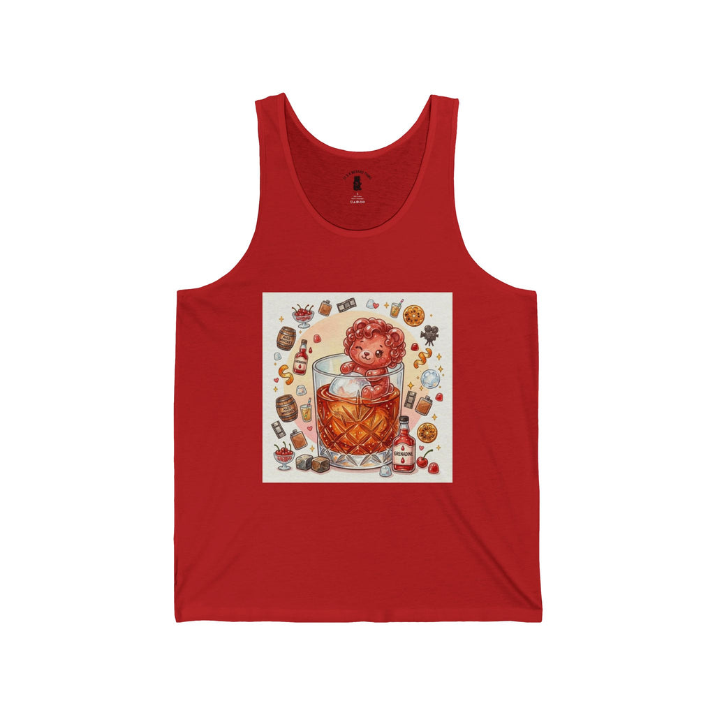 Whimsical Shirely Temple Cocktail Special, Boozey Gooey Gummy Bear— Kawaii Graphic Tank Top
