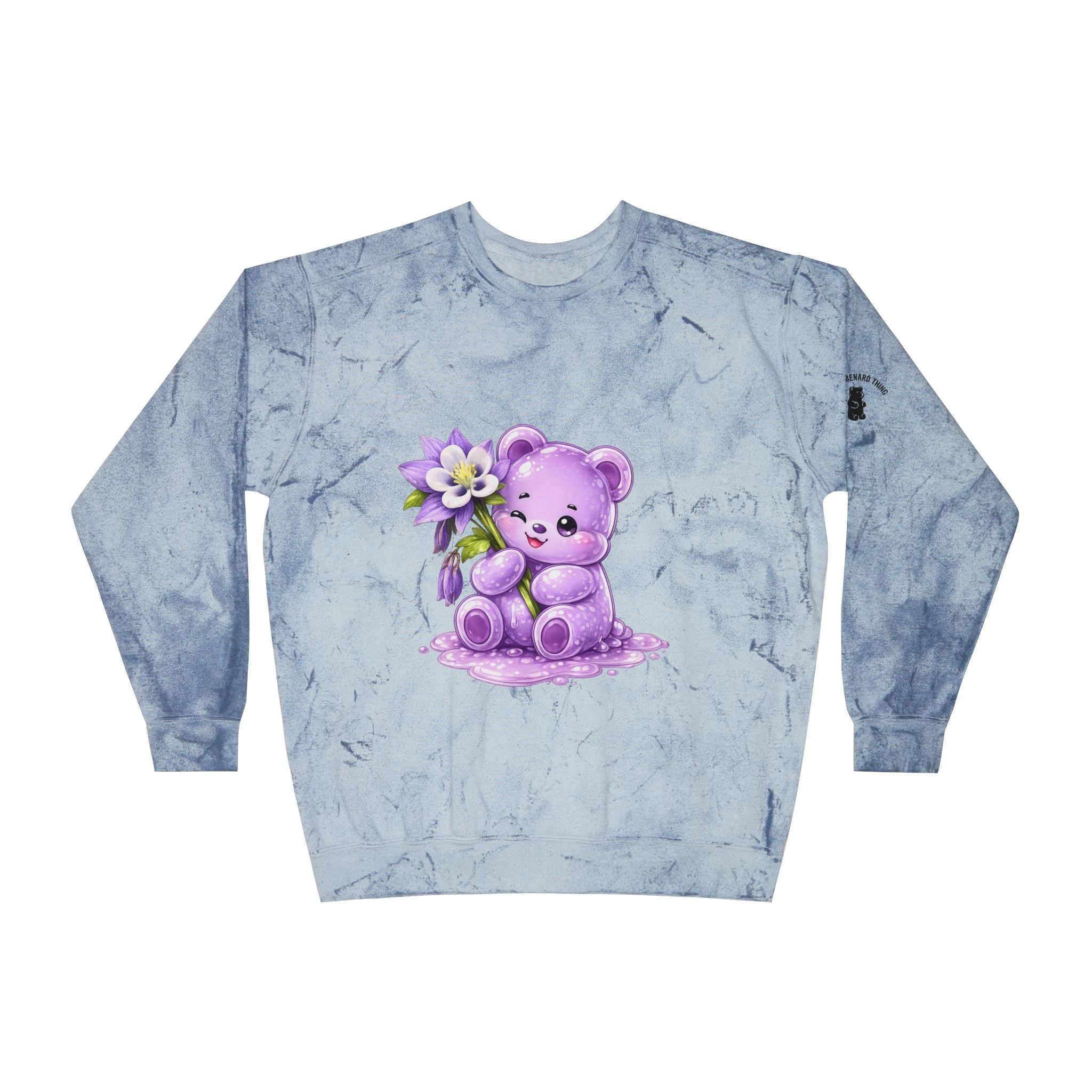 The Colorado Blue Columbine Flower, Purple Special Gooey Gummy-Tie-Dye Graphic Sweatshirt
