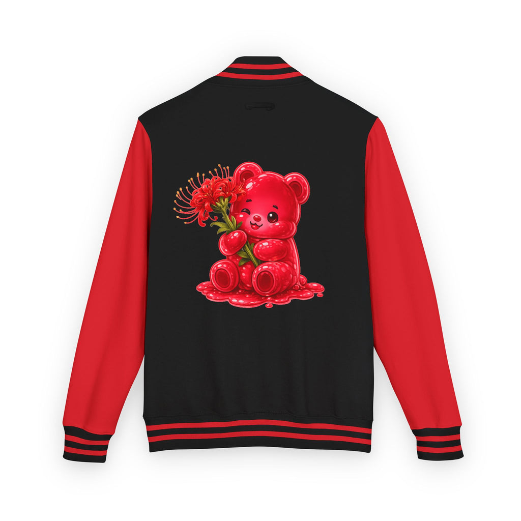 Red Spider Lily Bloom Special, Oozy Bear Gummy Flower Addition- Letterman Graphic Jacket