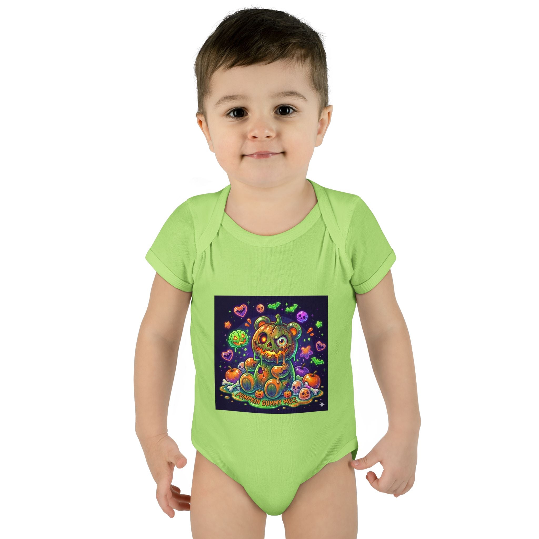 Halloween Pumpkin Head Gooey Gummy Bear - Infant Onesie