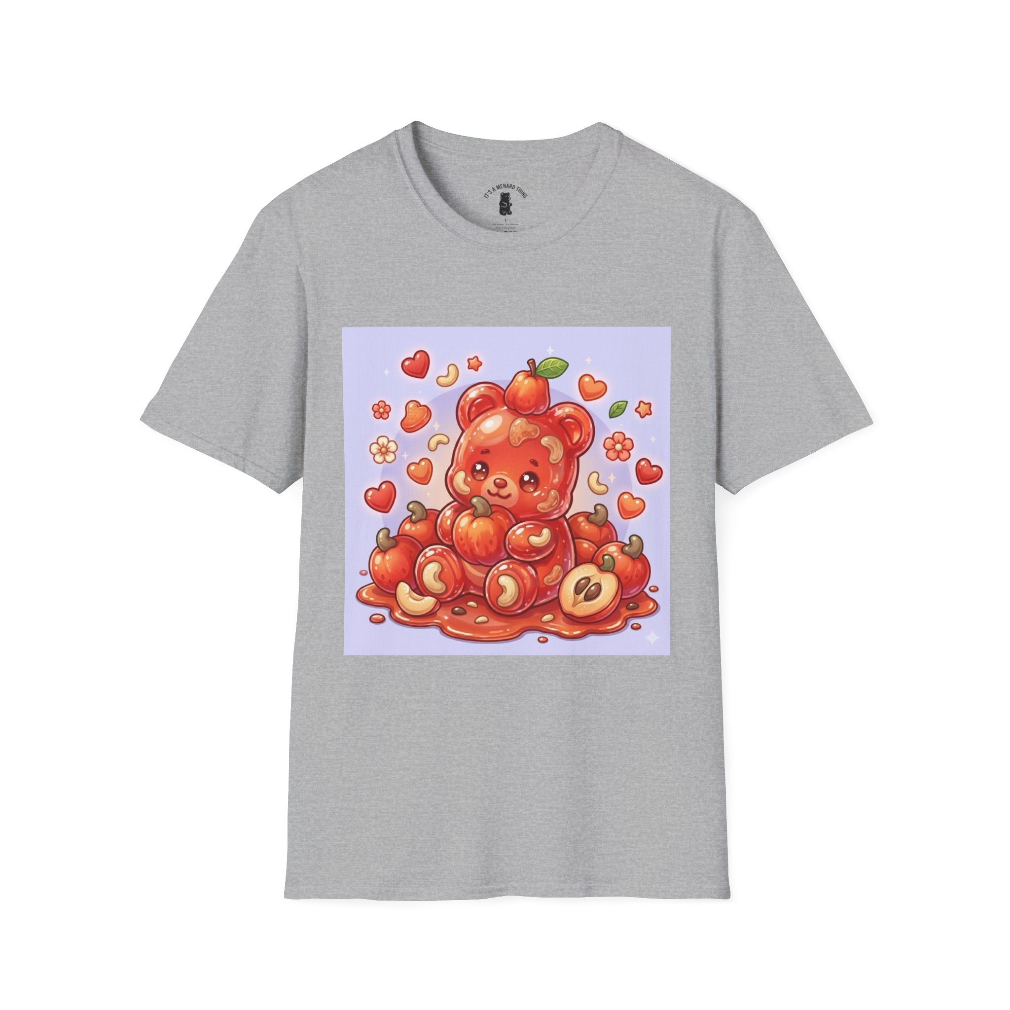 Scrumptious Cashew Apple, Oozy Gummy Bear Friend — Kawaii Graphic Shirt