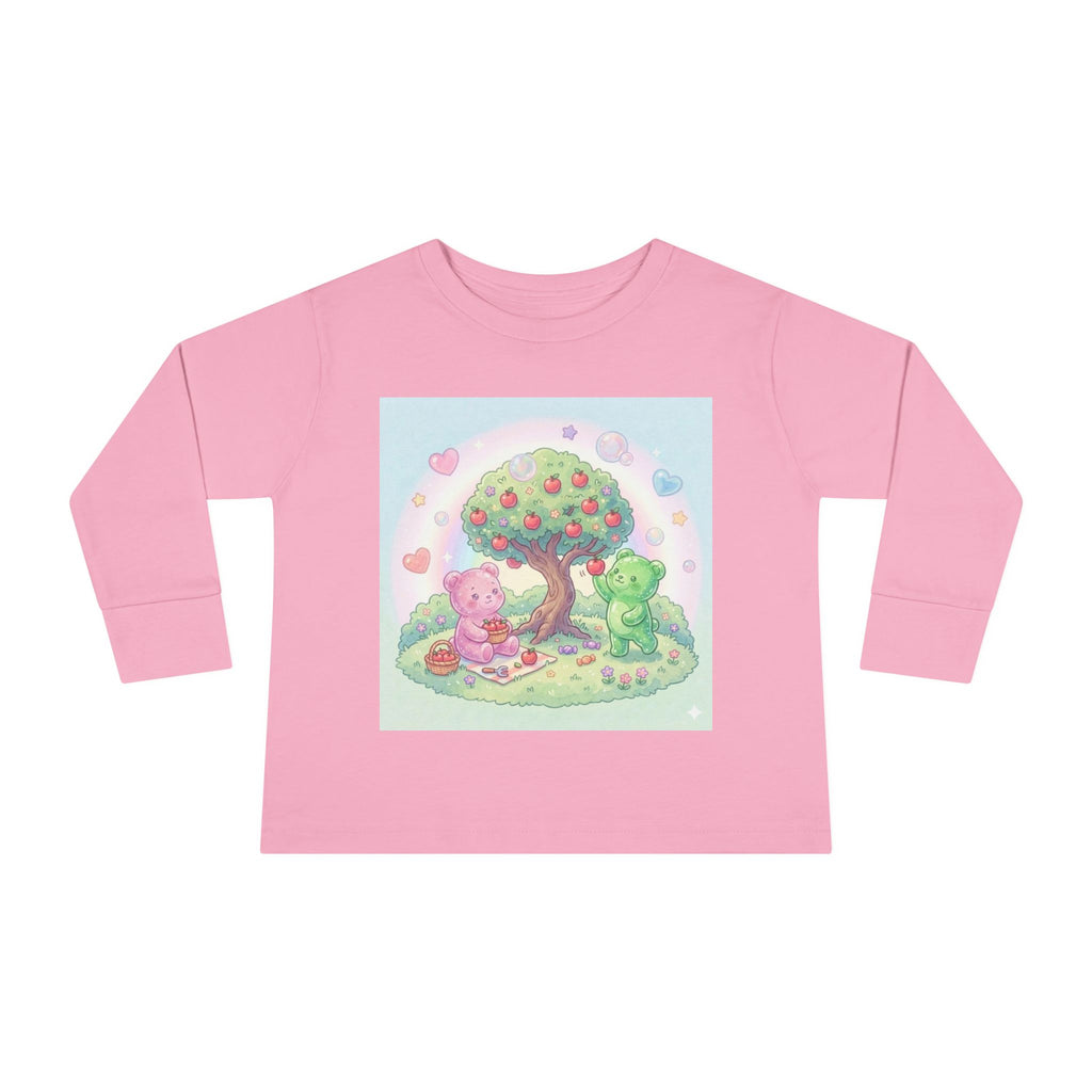 Beautiful Day For Apple Picking, Oozy Bear Gummy Friends Hang Out- Graphic Long Sleeve Shirt