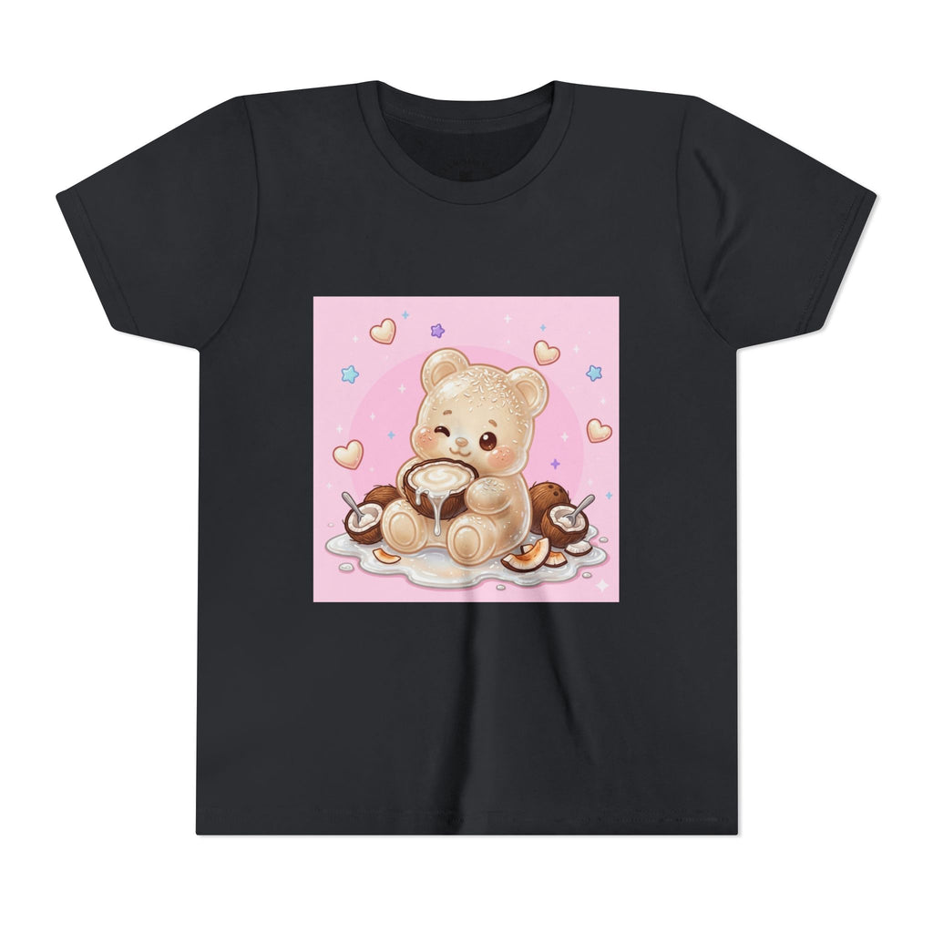 Gooey Gummy Coconut Milk Bear Kids T-Shirt (Pink Hearts)