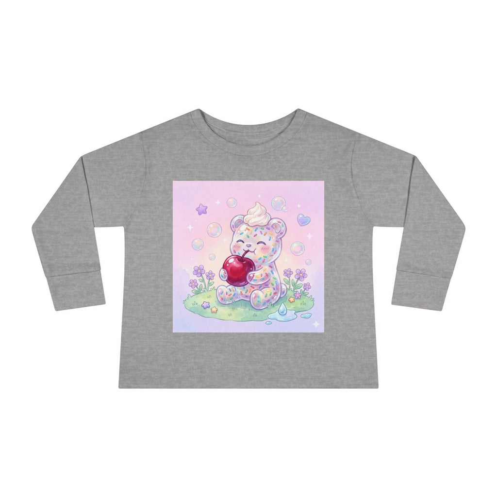 White Birthday Sprinkles with Cherry Snack, Oozy Bear Friend- Graphic Long Sleeve Shirt