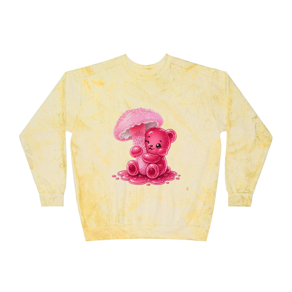 Ultra Pretty Pink Mushroom, Gooey Gummy Bear— Kawaii Graphic Sweatshirt