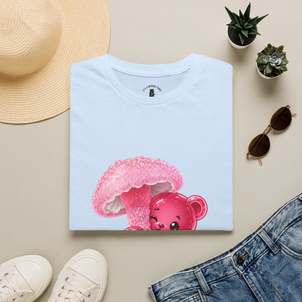 Rare Pink Mushroom Umbrella, Oozy Bear Gummy Friend- Graphic Shirt