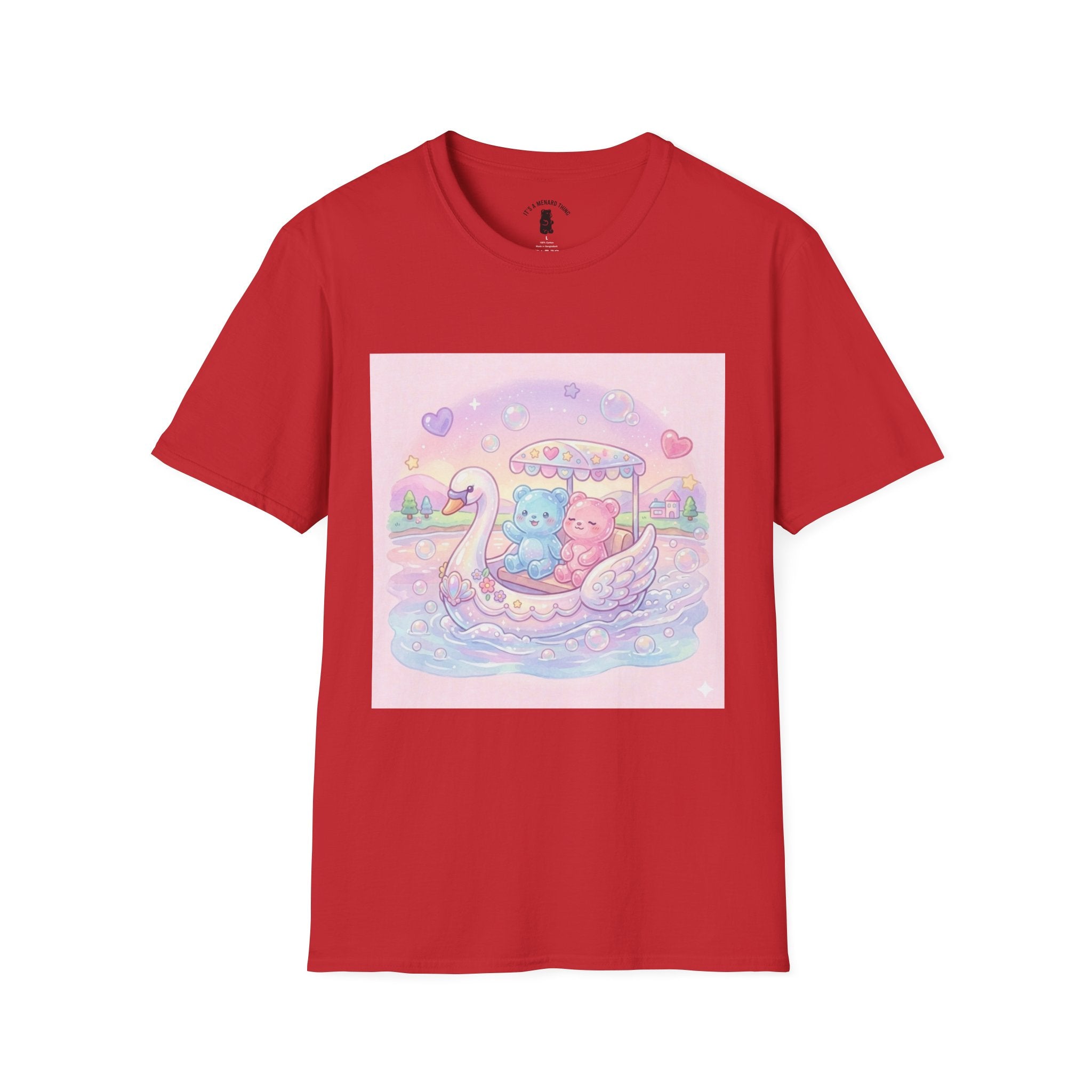 Romantic Swan Boat Ride, Gooey Gummy Friends— Kawaii Graphic T-Shirt