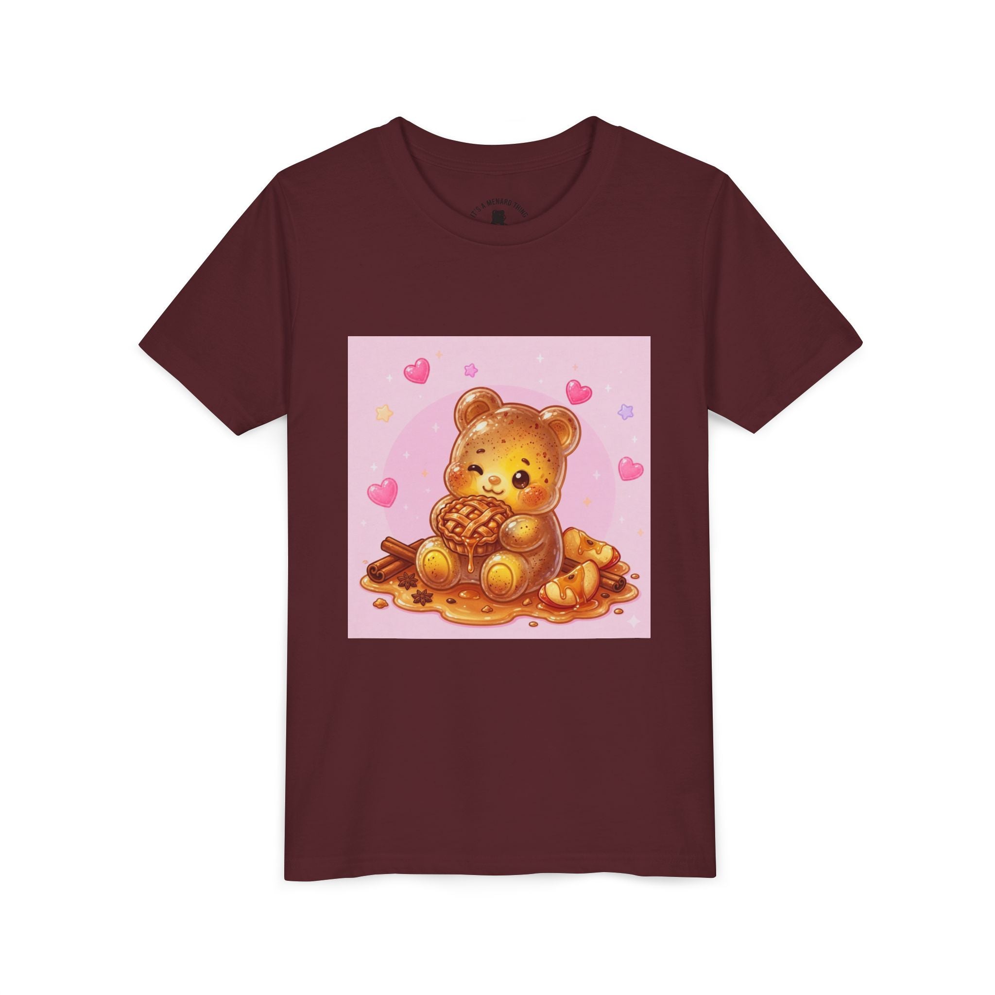 Warm Apple Cinnamon Pie Gooey Gummy Bear Hearts Youth Tee