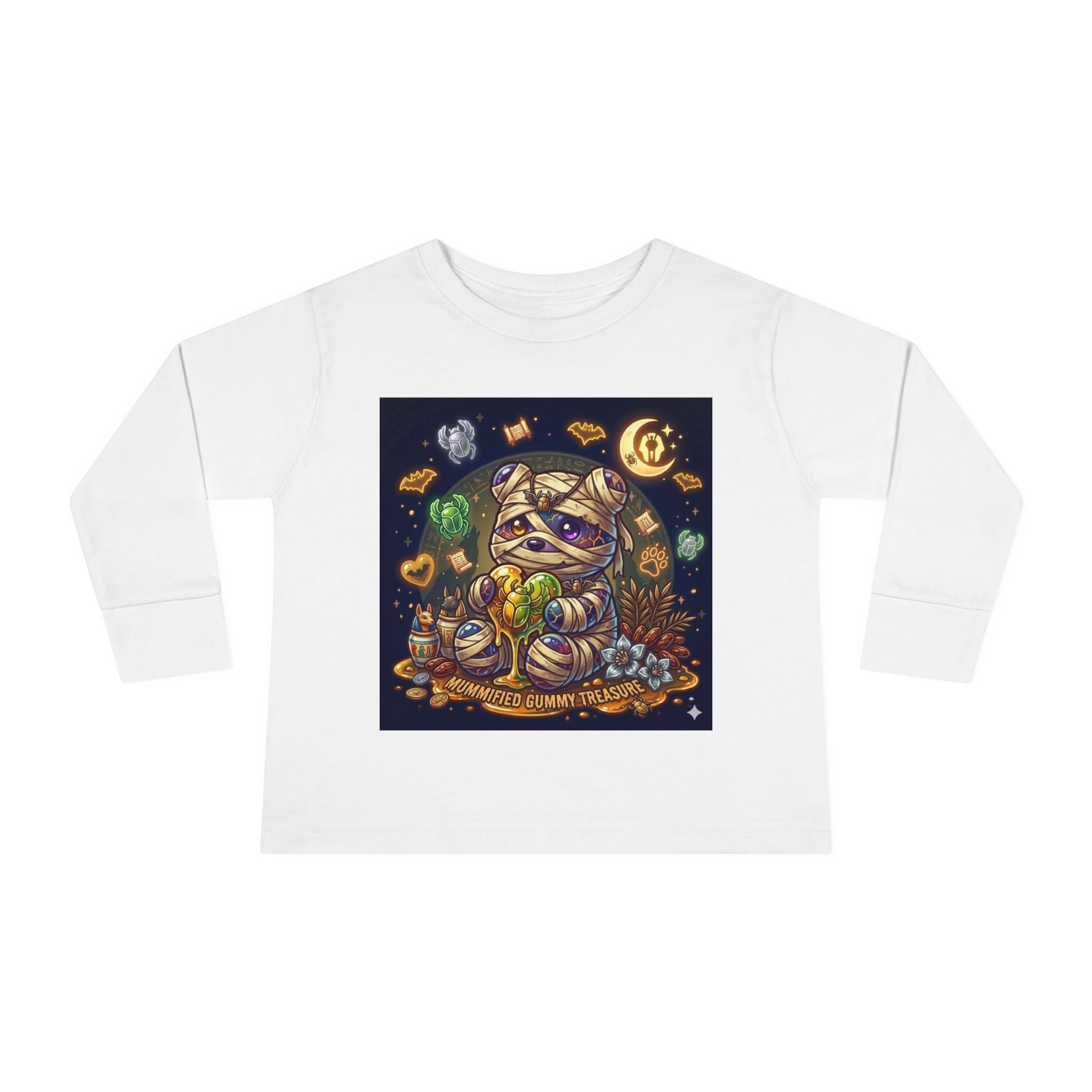 Cute Mummy Halloween Oozy Bear Special- Kids Graphic Long Sleeve Shirt