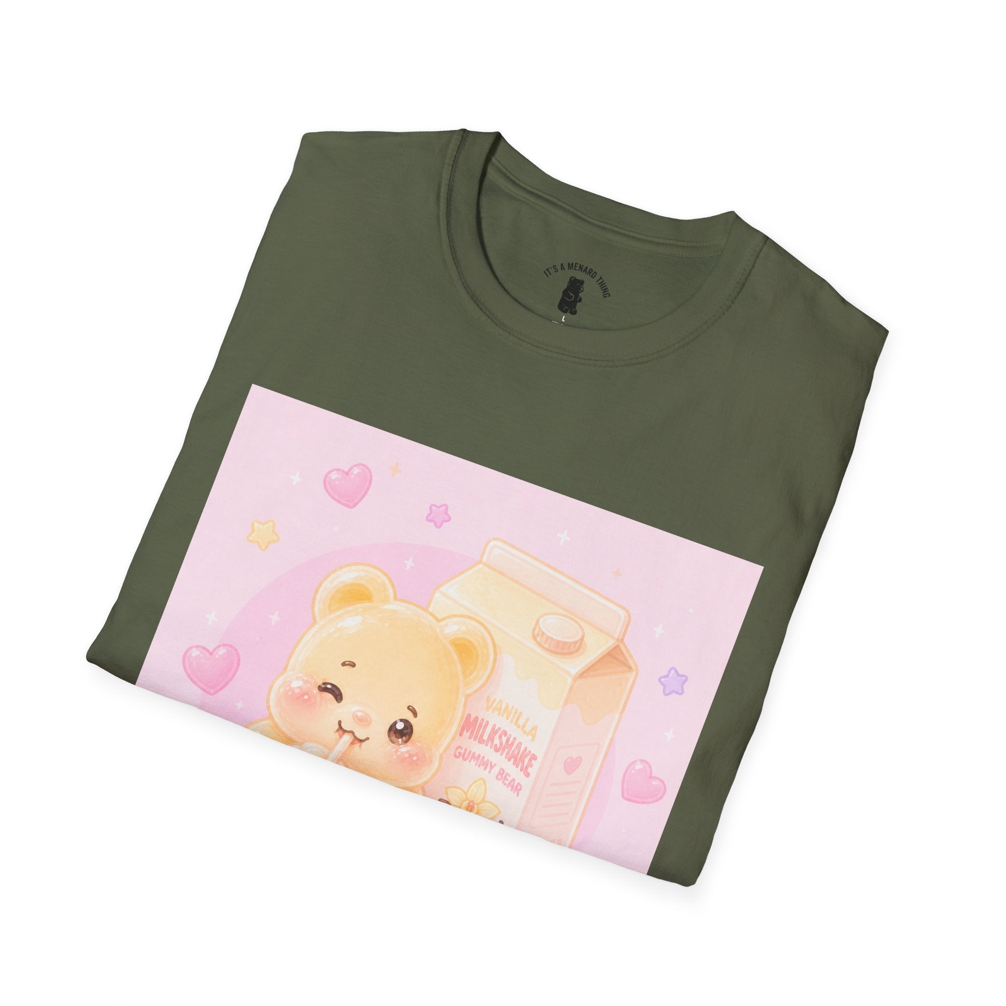 Vanilla Milkshake Gooey Gummy Cartoon T-Shirt — Pastel Aesthetic Tee