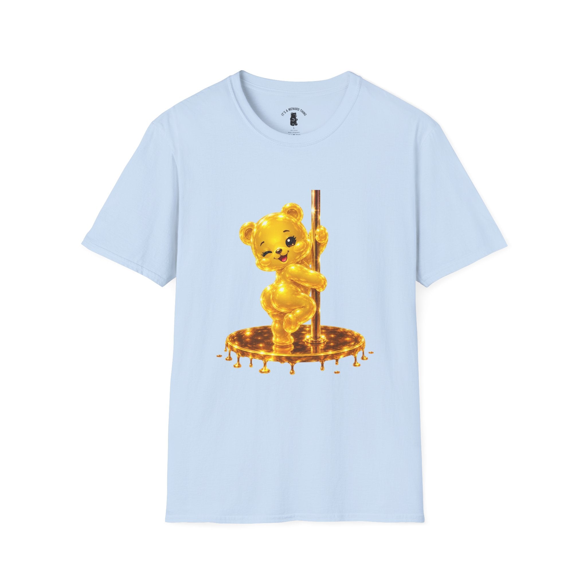 Gold Oozy Bear Gummy Thick Pole Dancer- Graphic Shirt (Adult Only!)
