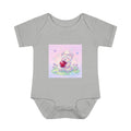 Gooey Gummy Birthday Sprinkles Cake bear eating a Cherry- Infant Onesie