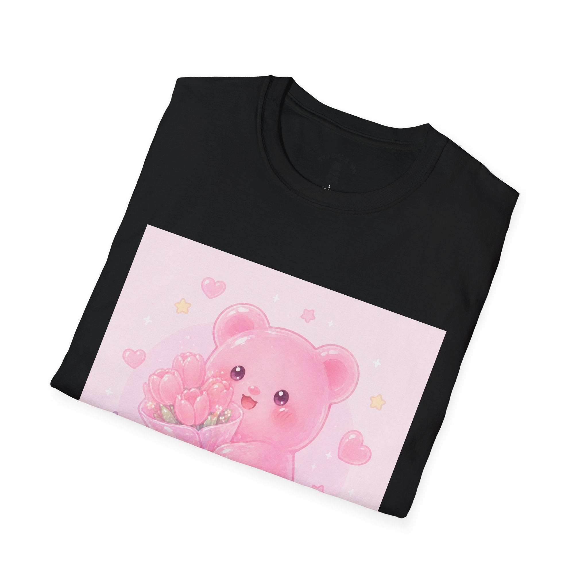 Gooey Pink Gummy Bear Bouquet T-Shirt — Kawaii Valentine Floral Tee