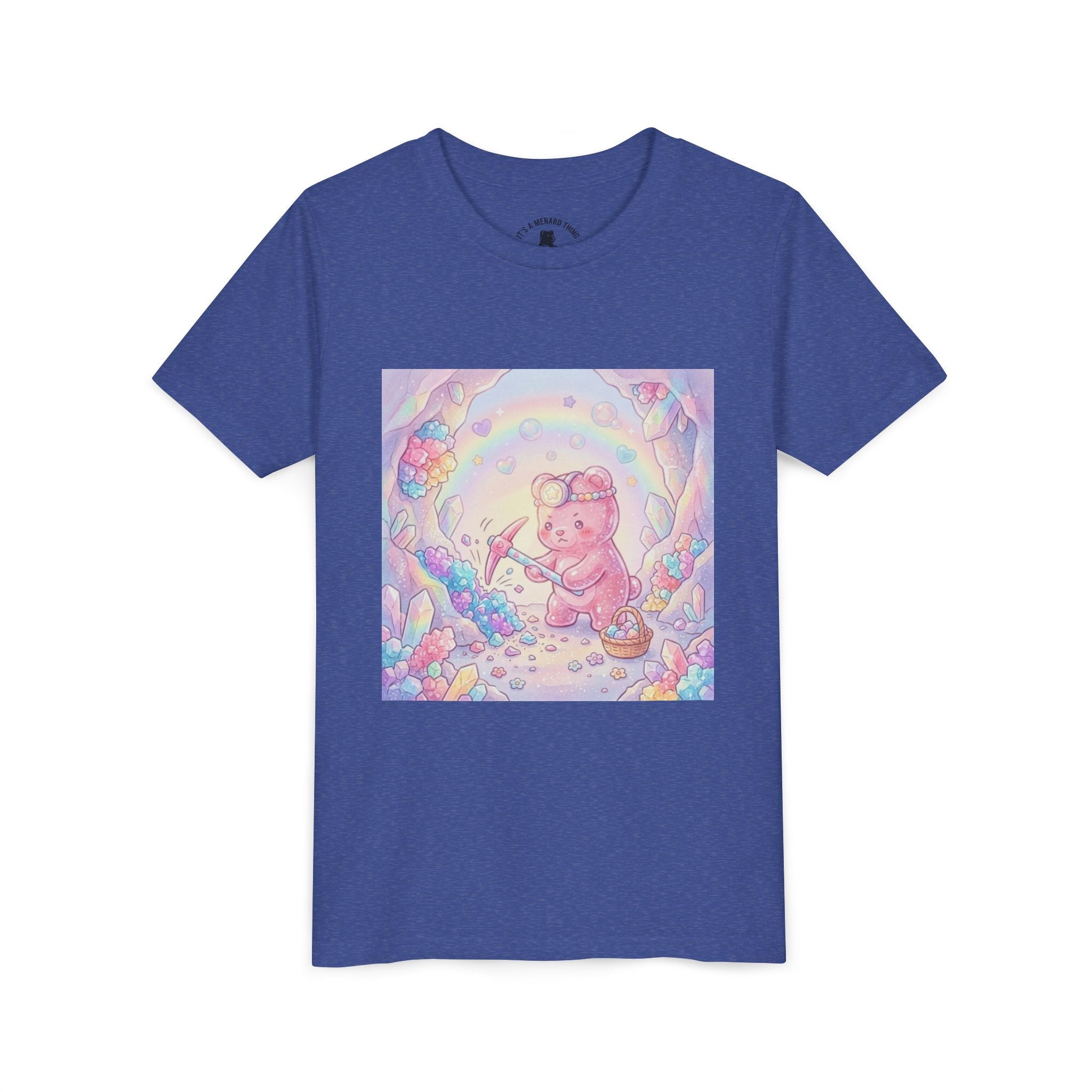 Digging for Crystal Candy Pink Gooey Gummy Bear Illustration