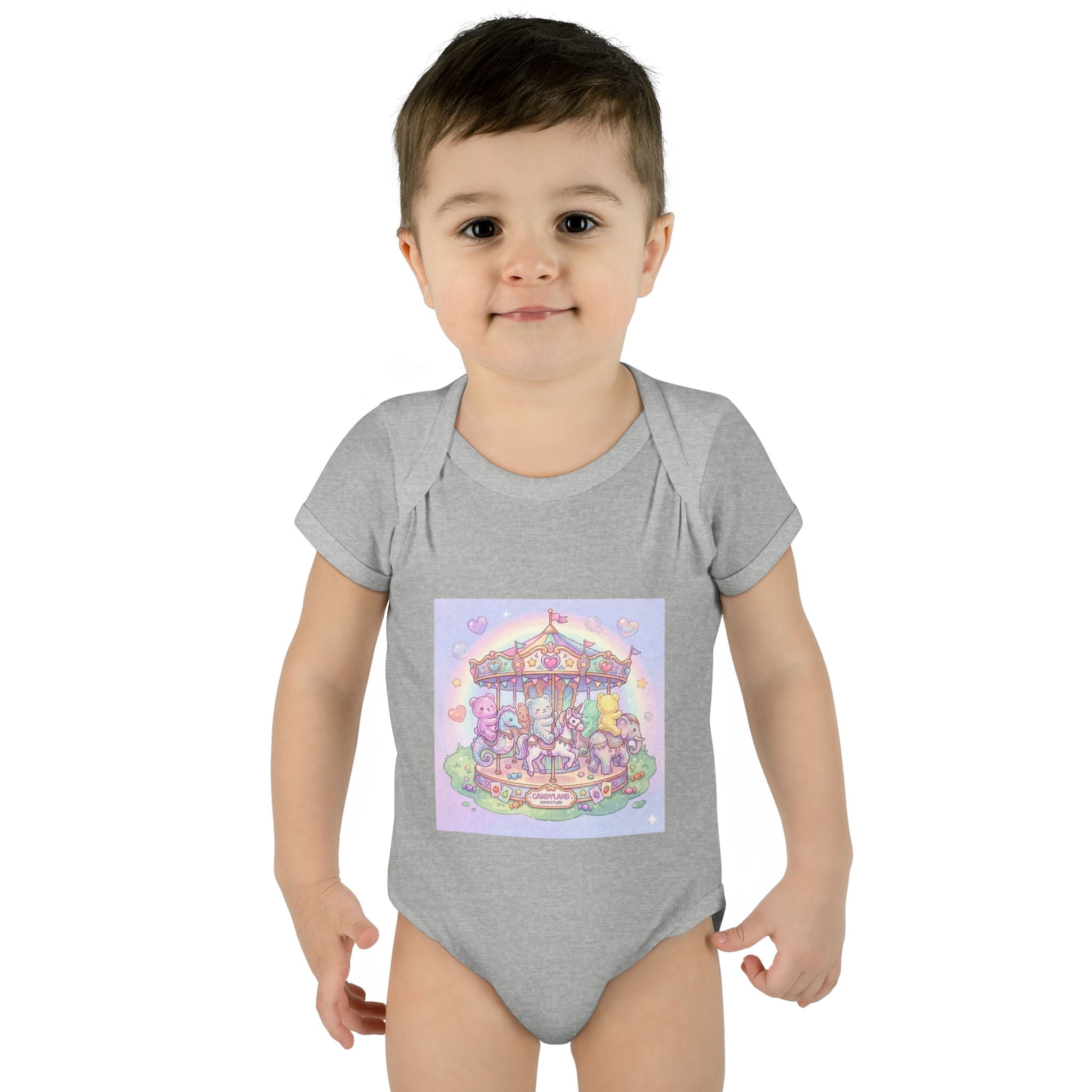 Gooey Gummies Carousel: Pastel Baby Bodysuit