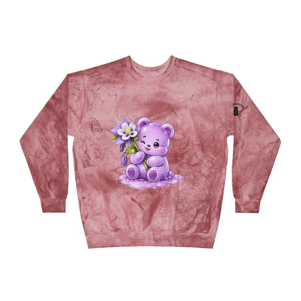 The Colorado Blue Columbine Flower, Purple Special Gooey Gummy-Tie-Dye Graphic Sweatshirt