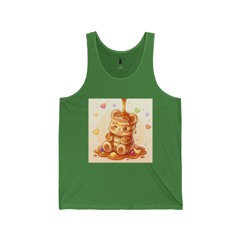 Fluffy Thick Pancake Baby, Golden Gooey Gummy Bear- Cute Illustration Tank Top