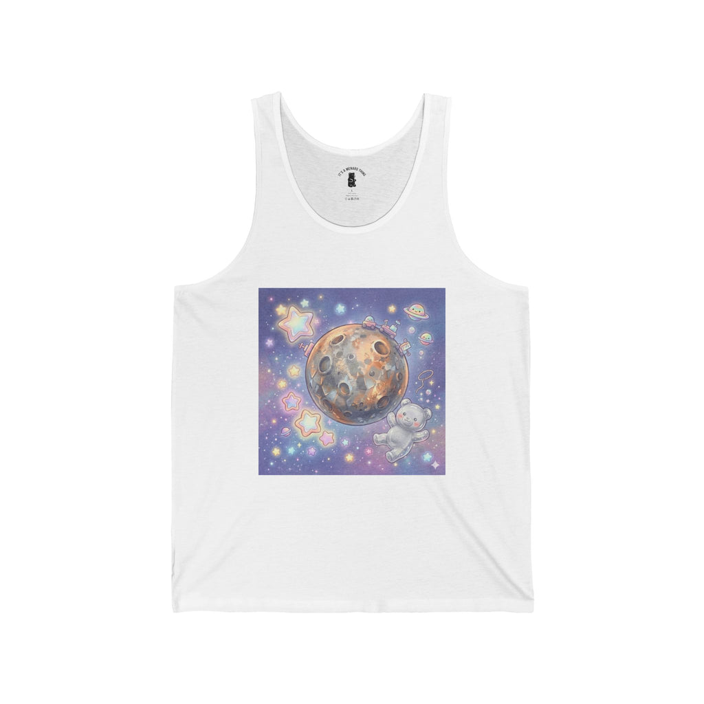 Think of Me and Say Mercury, Special Silver Gooey Gummy Bear — Kawaii Illustration Tank Top