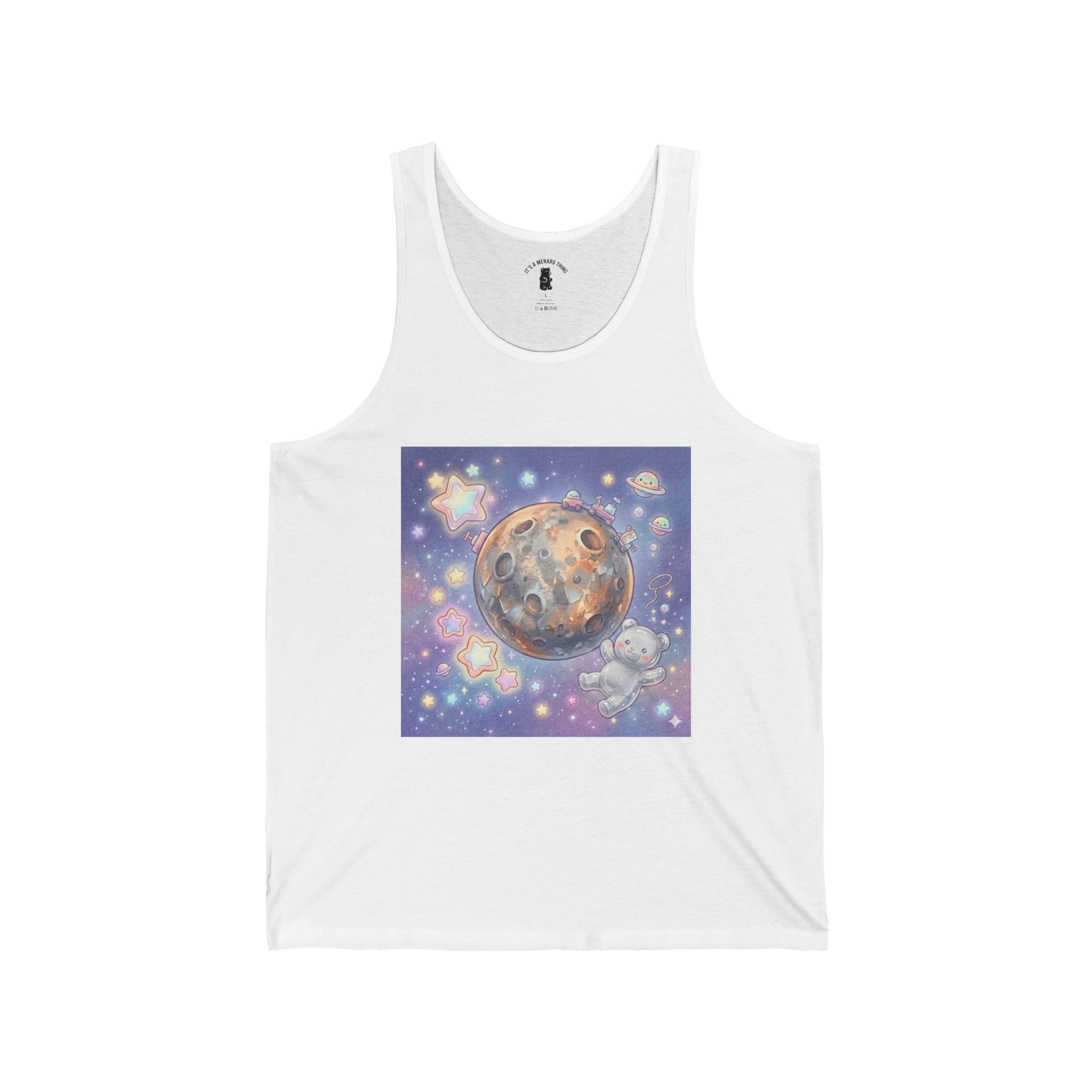 Think of Me and Say Mercury, Special Silver Gooey Gummy Bear — Kawaii Illustration Tank Top