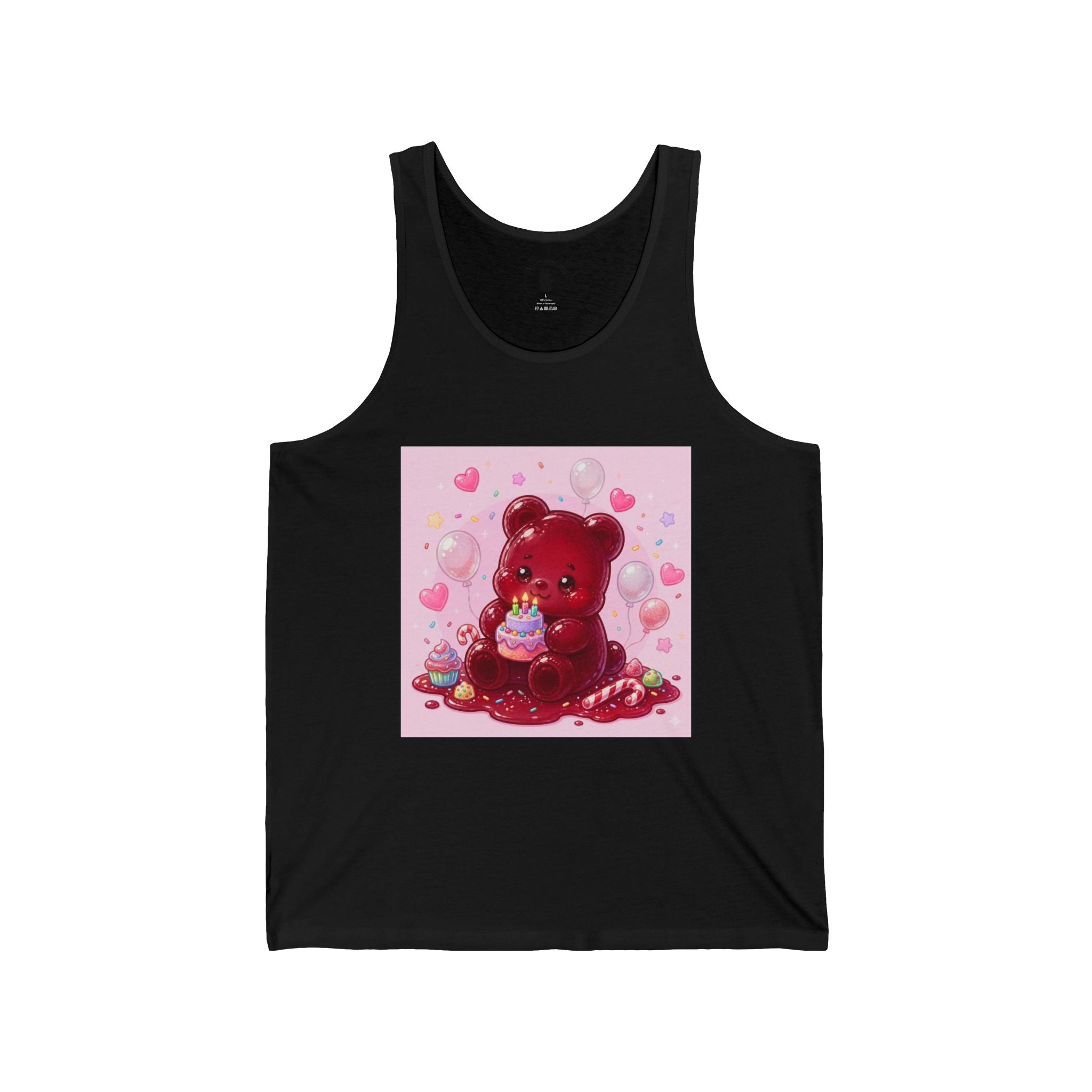 Birthday Cake Surprise! Red Gooey Gummy Bear – Cute Graphic Tank Top