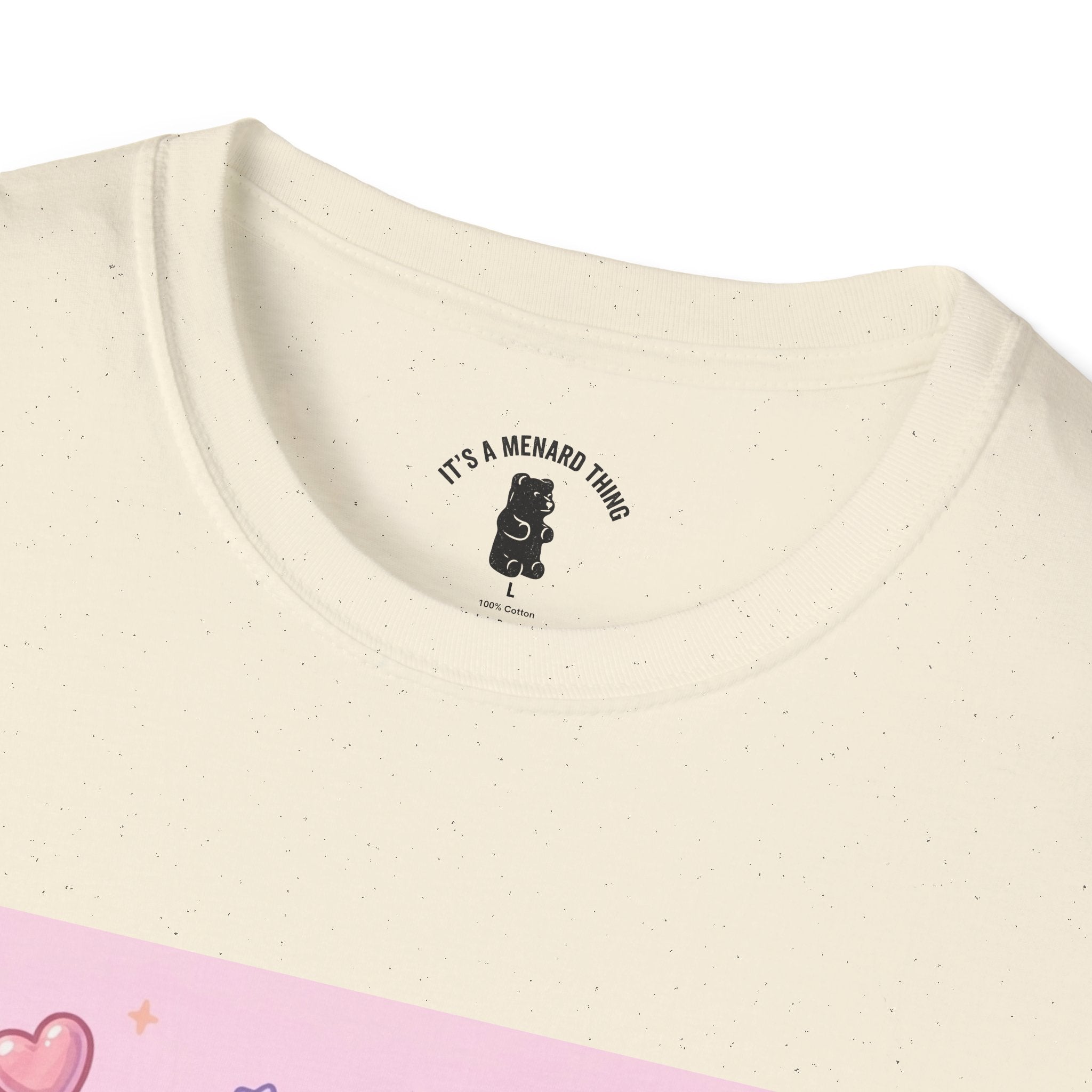Cute Pastel Candy Bear T-Shirt — Rainbow Kawaii Heart Graphic