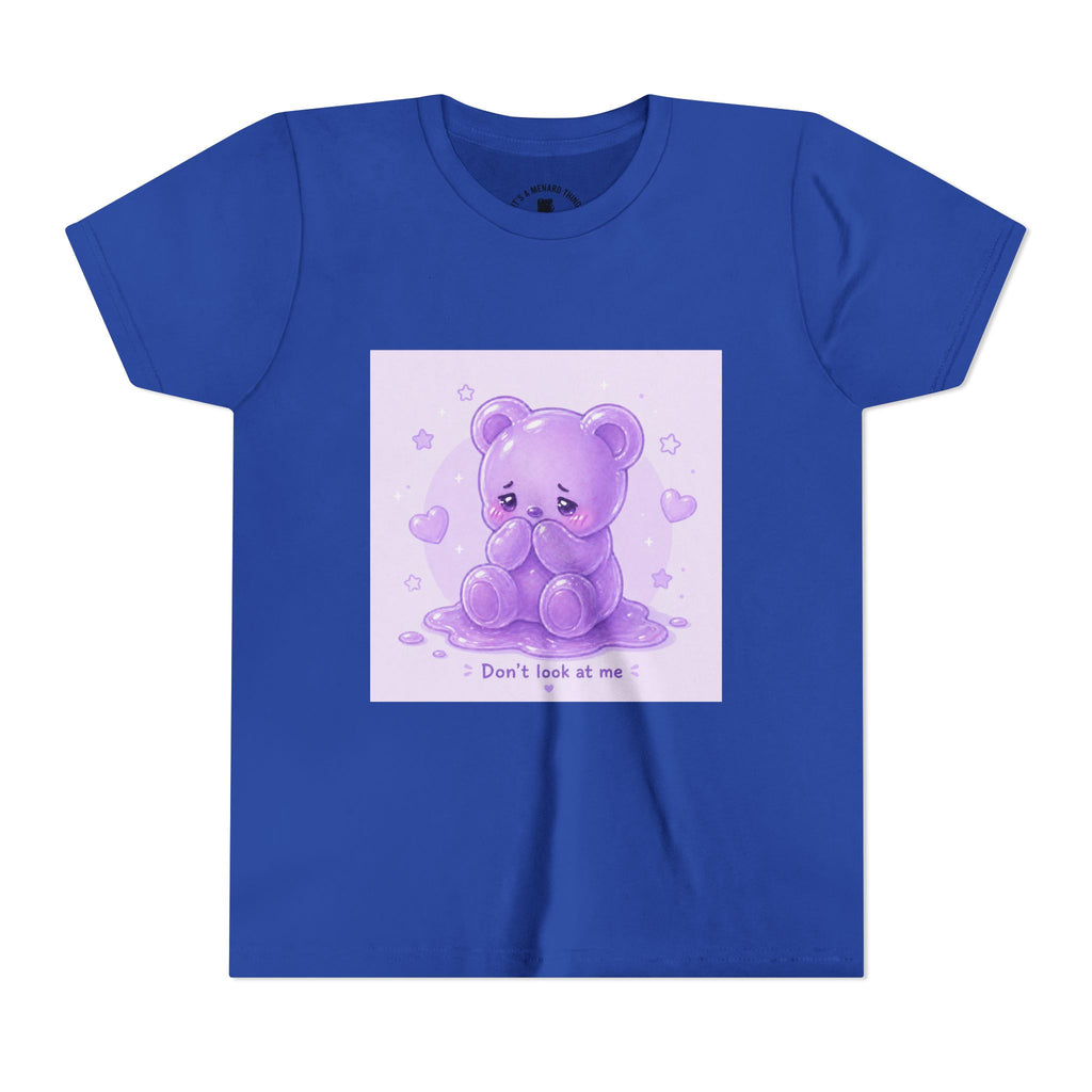 Shy Purple Gooey Gummy Bear “Don’t Look at Me” Graphic