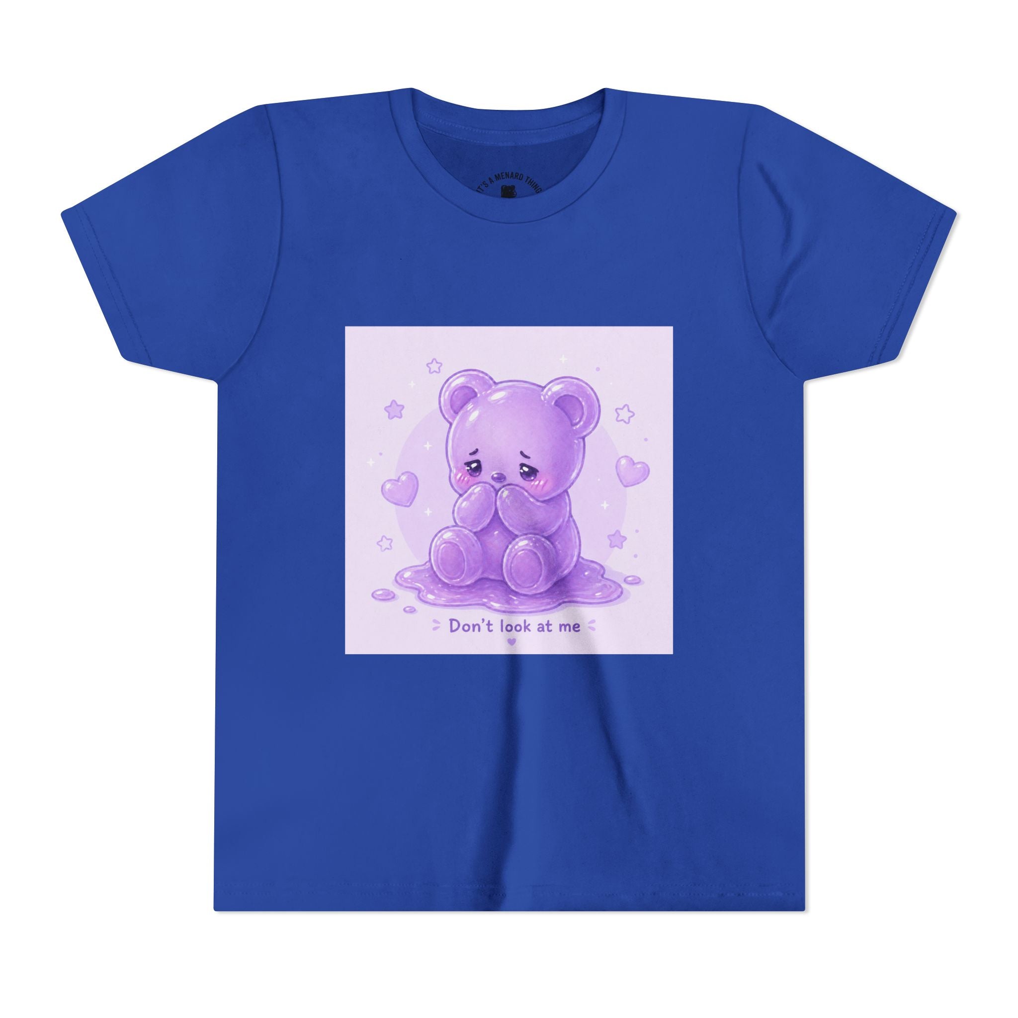 Shy Purple Gooey Gummy Bear “Don’t Look at Me” Graphic