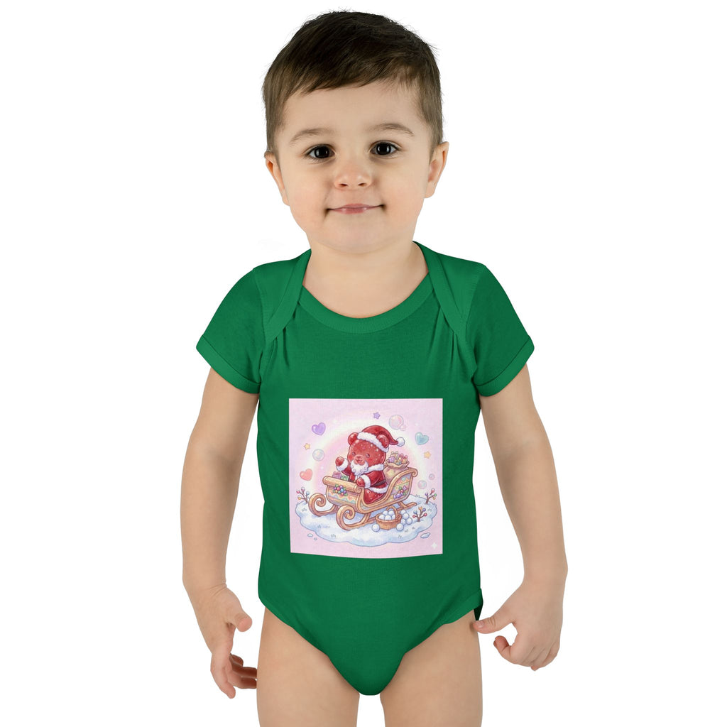 Baby Bodysuit – Gooey Gummy Santa in Sleigh Christmas Infant Onesie