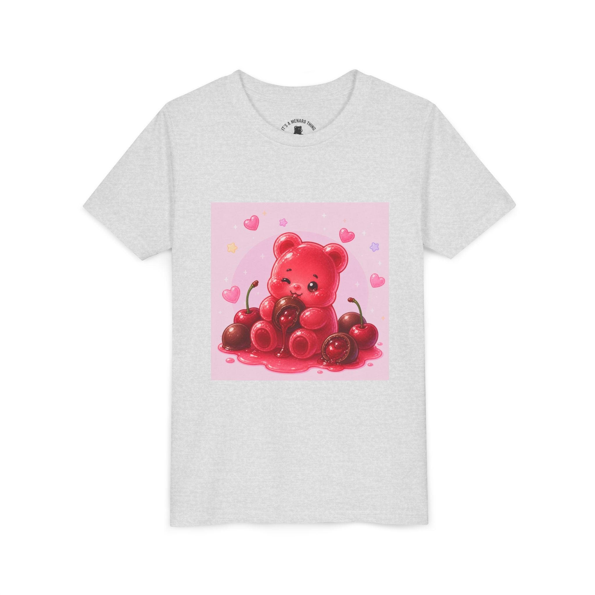 Red Gooey Gummy Bear with Chocolate & Cherries Youth T‑Shirt