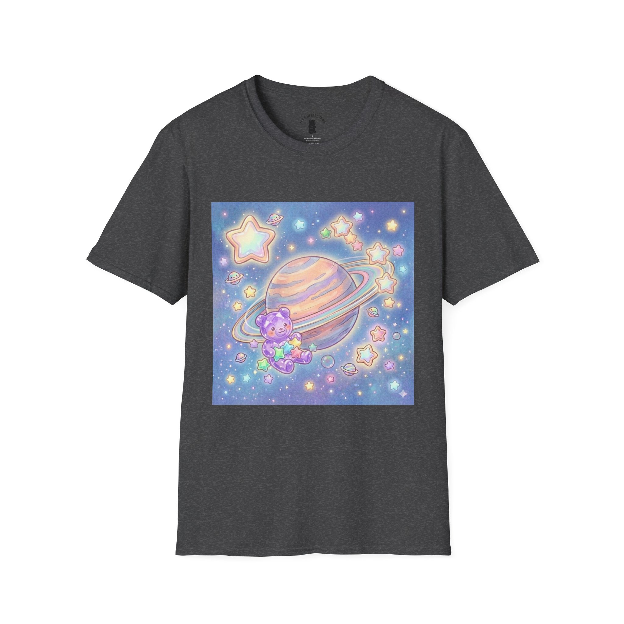 Look Upon Saturn, Purple Crystal Gooey Gummy Bear — Kawaii Graphic T-Shirt