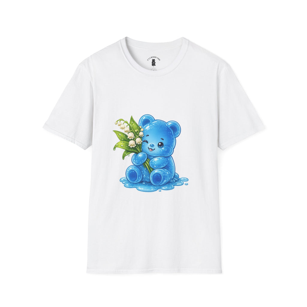 White Lily of the Valley, Blue Oozy Bear Gummy Friend Special Flower Addition Shirt