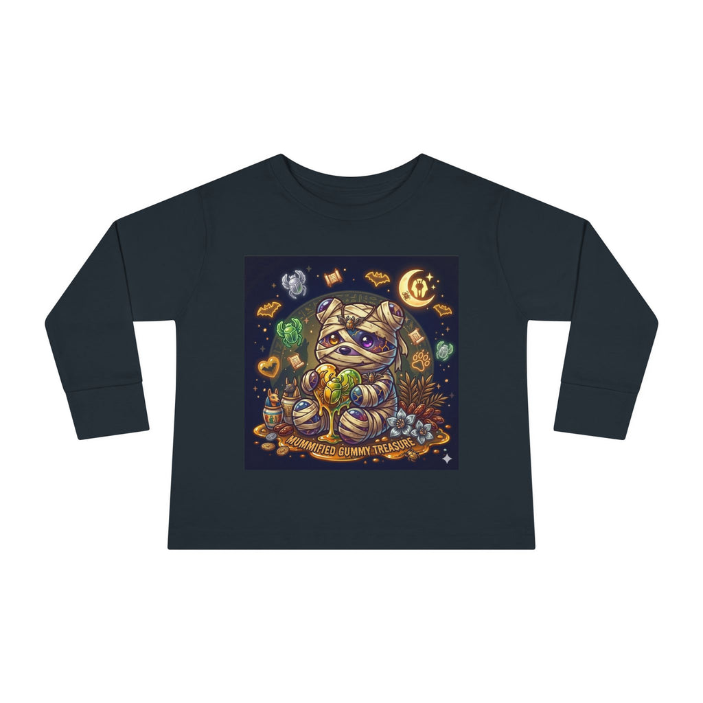 Cute Mummy Halloween Oozy Bear Special- Kids Graphic Long Sleeve Shirt